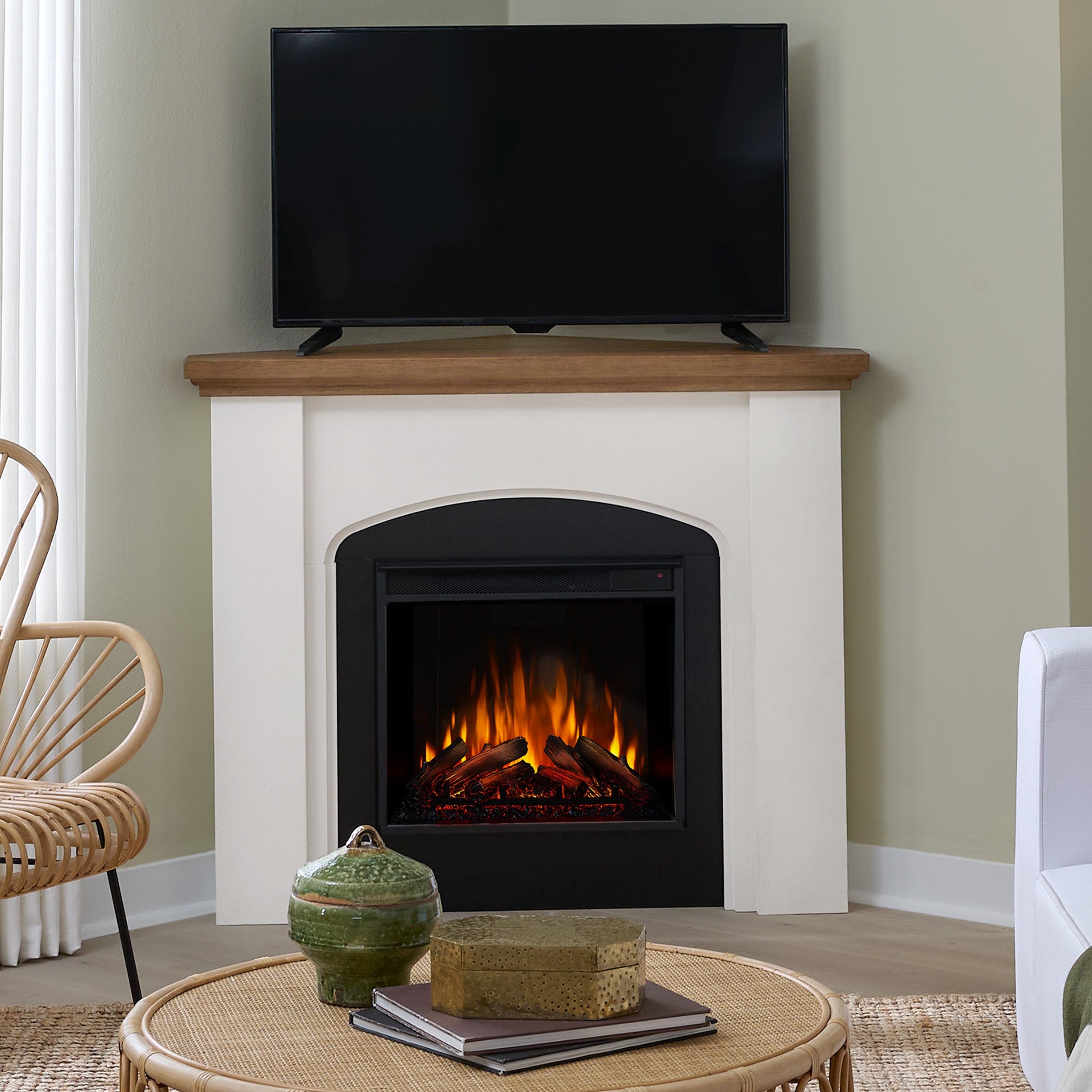 Anika Corner Electric Fireplace - Real Flame