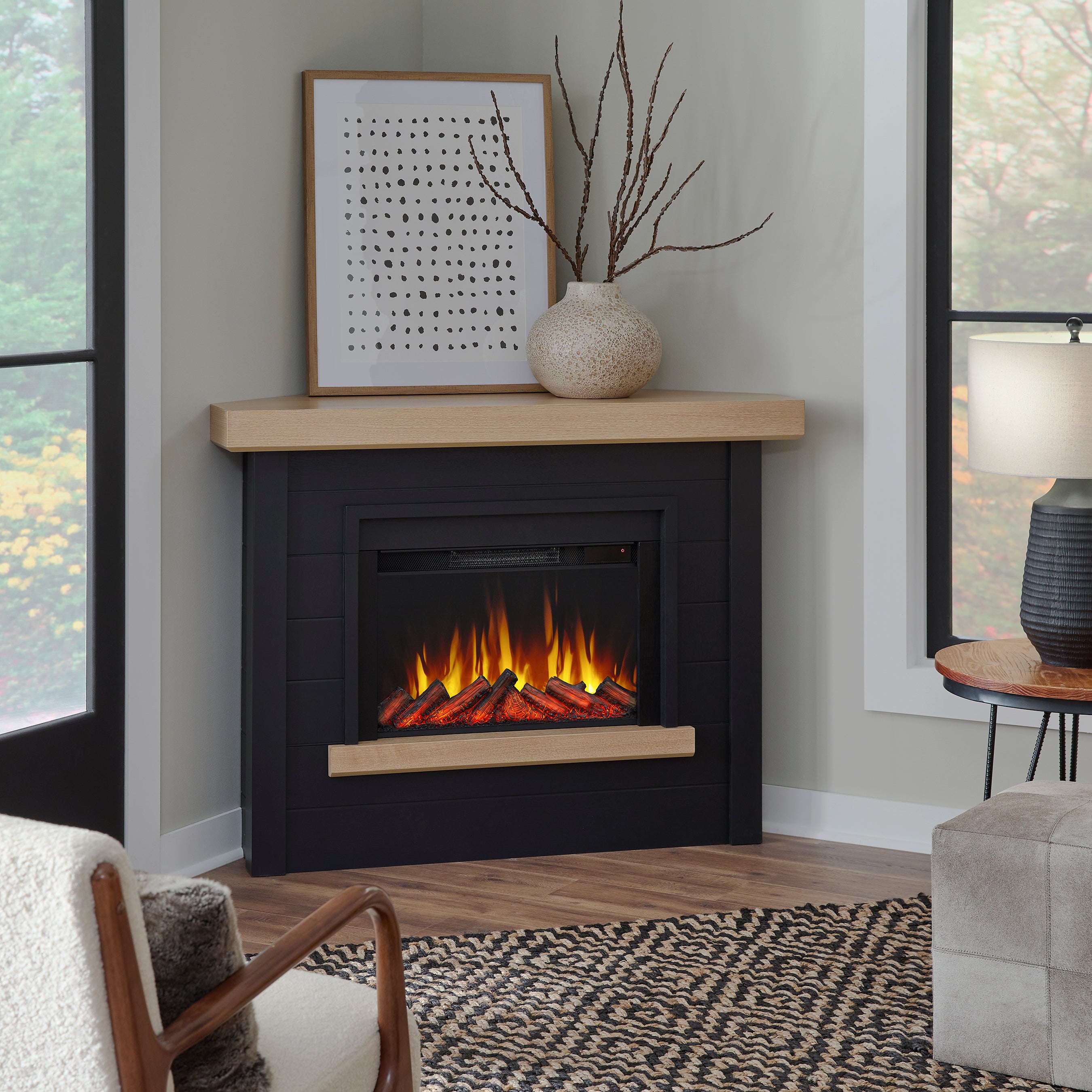 Bernice Corner Slim Electric Fireplace