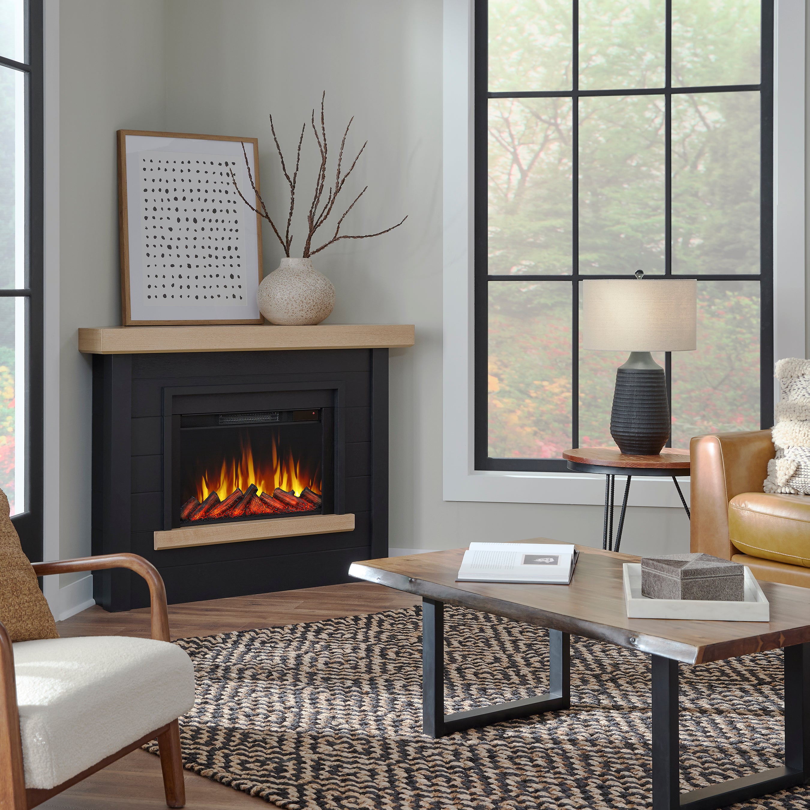 Bernice Corner Slim Electric Fireplace