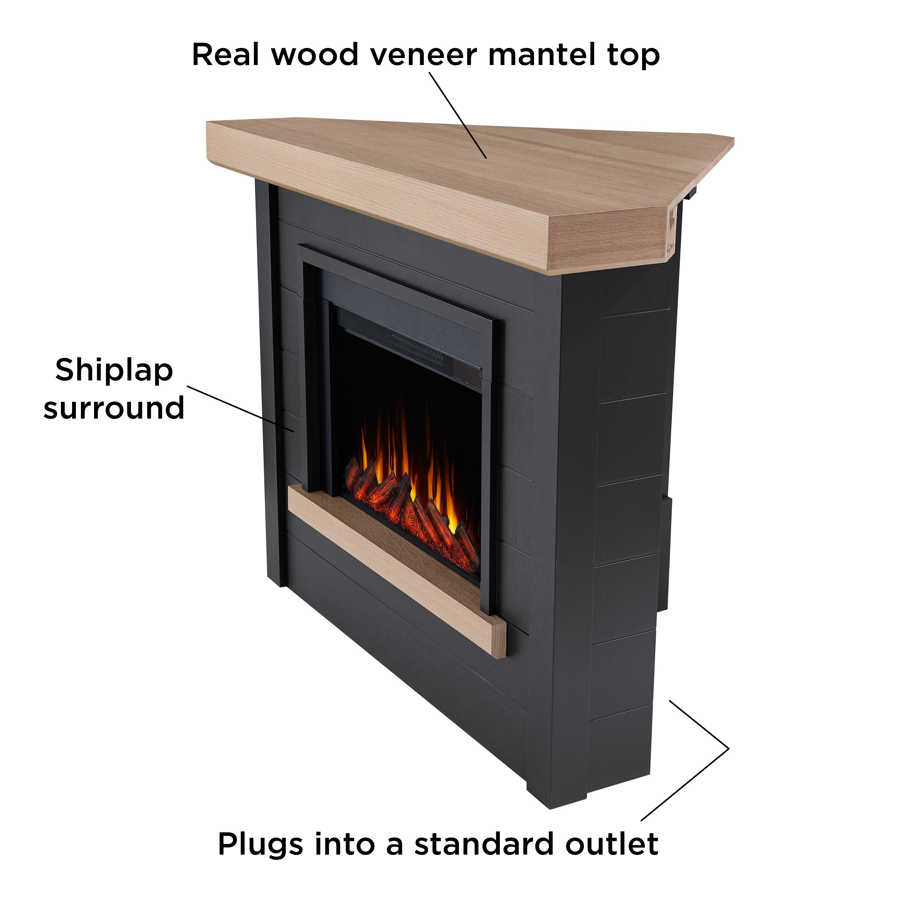 Bernice Corner Slim Electric Fireplace