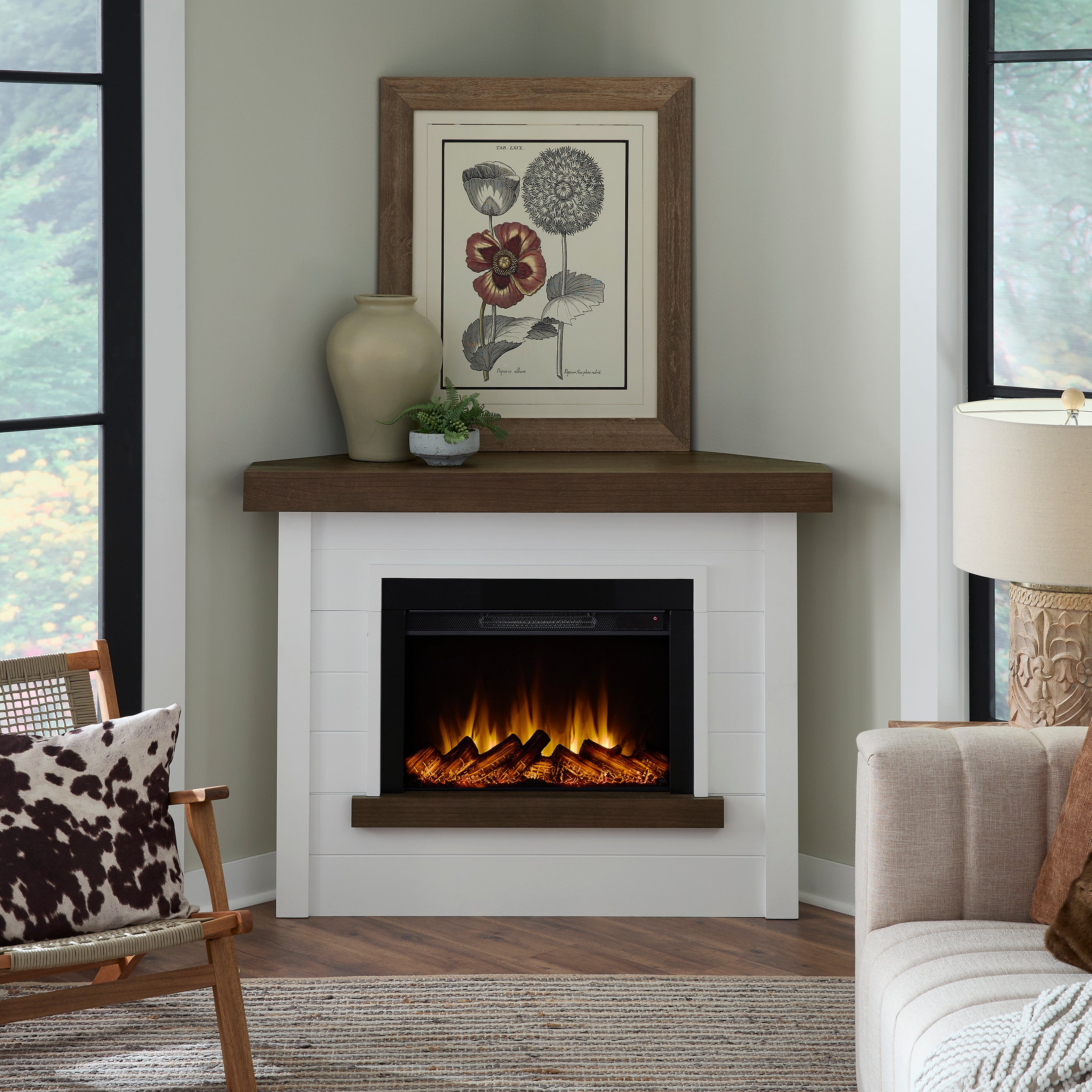 Bernice Corner Slim Electric Fireplace