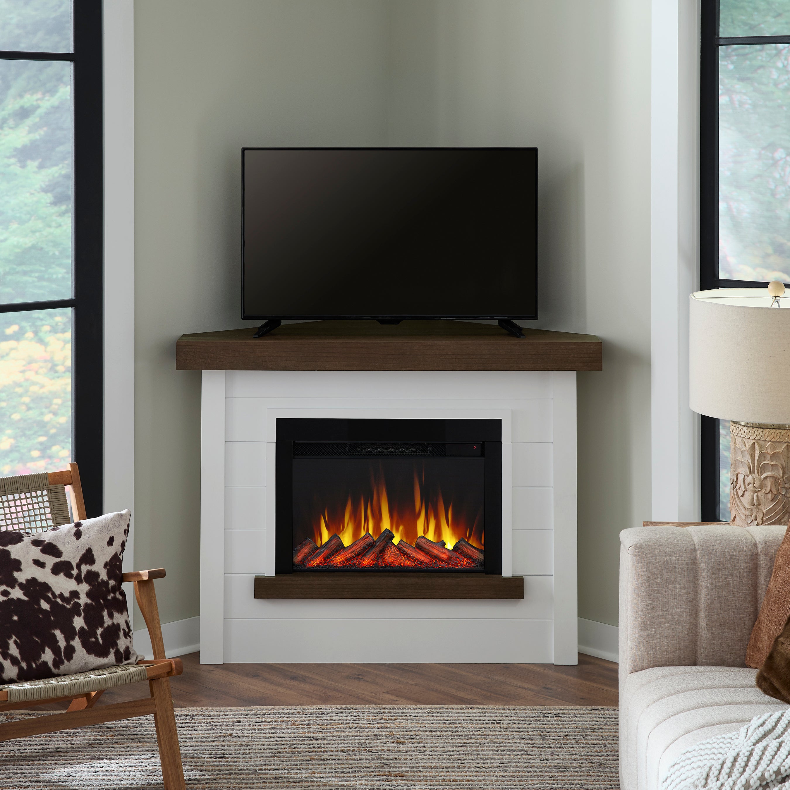 Bernice Corner Slim Electric Fireplace