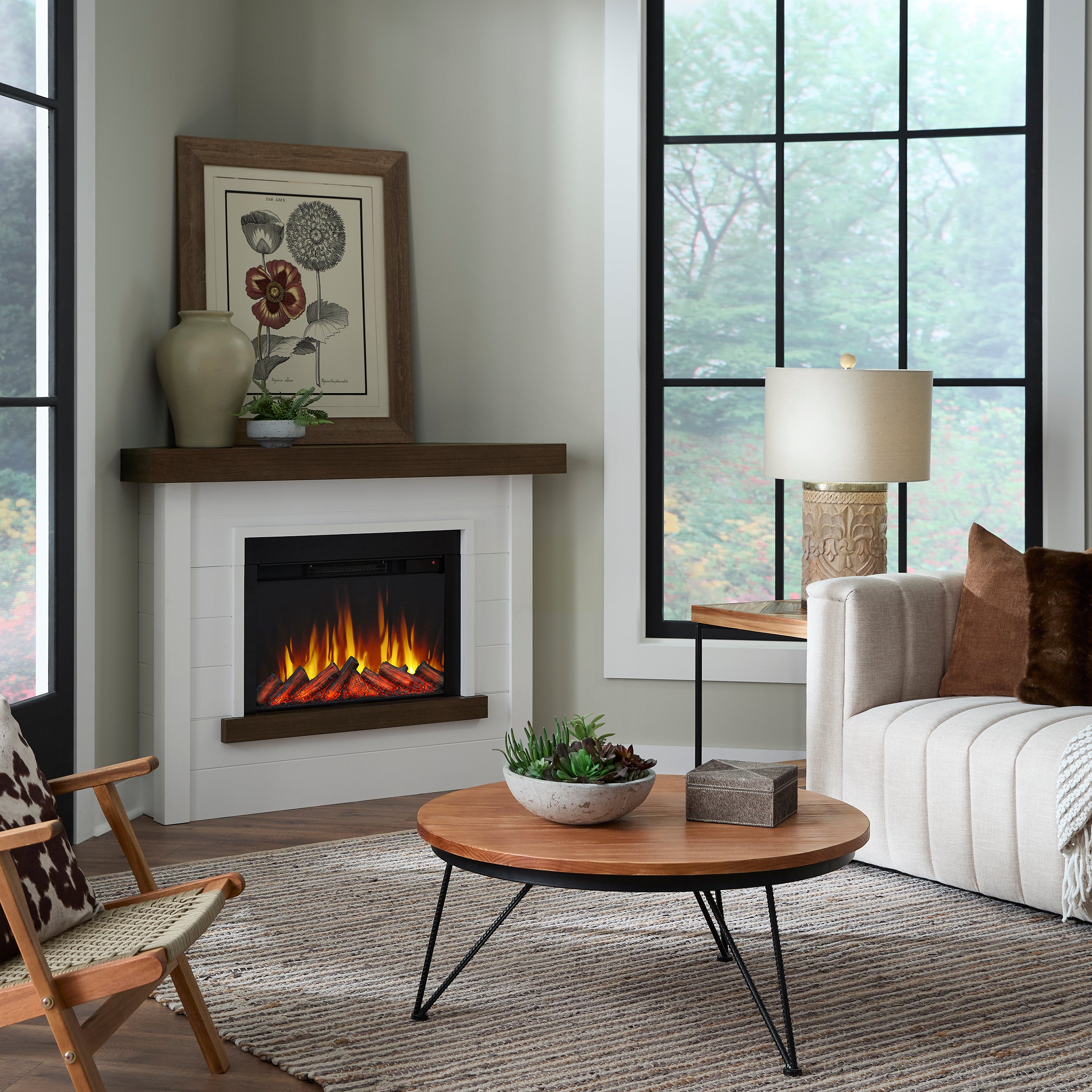 Bernice Corner Slim Electric Fireplace