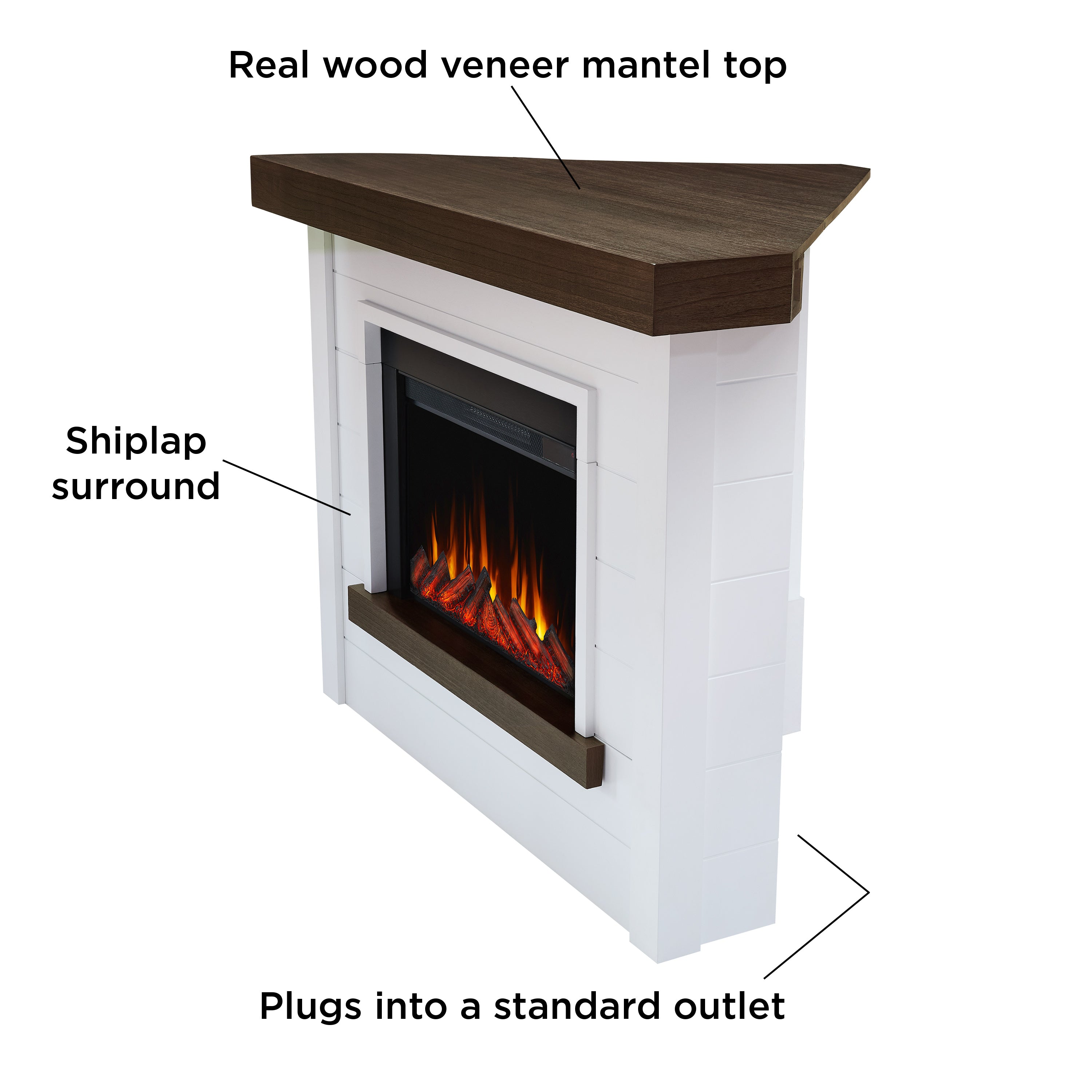 Bernice Corner Slim Electric Fireplace