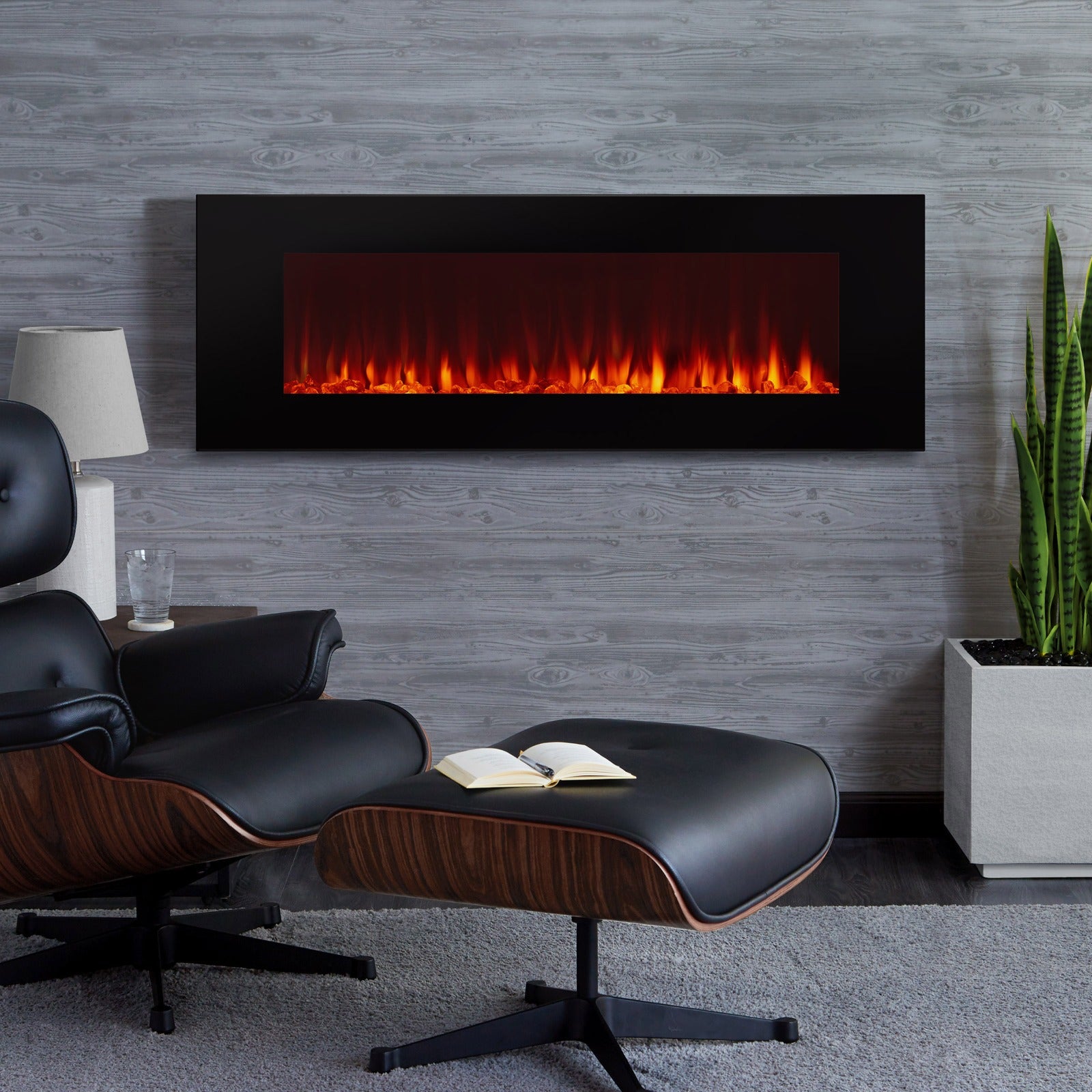 DiNatale 50" Wall - Mount Electric Fireplace - Real Flame