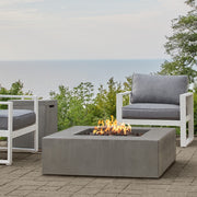 Estes Low Square Propane Fire Pit Table - Real Flame