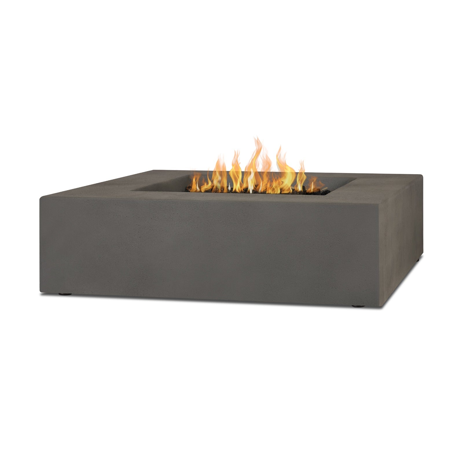 Estes Low Square Propane Fire Pit Table - Real Flame