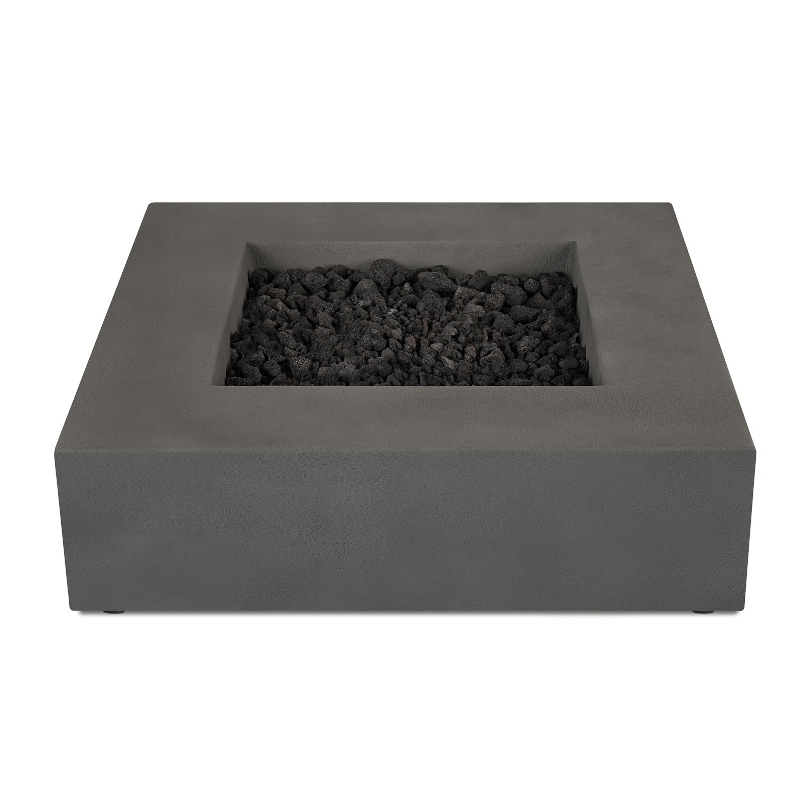 Estes Low Square Propane Fire Pit Table - Real Flame