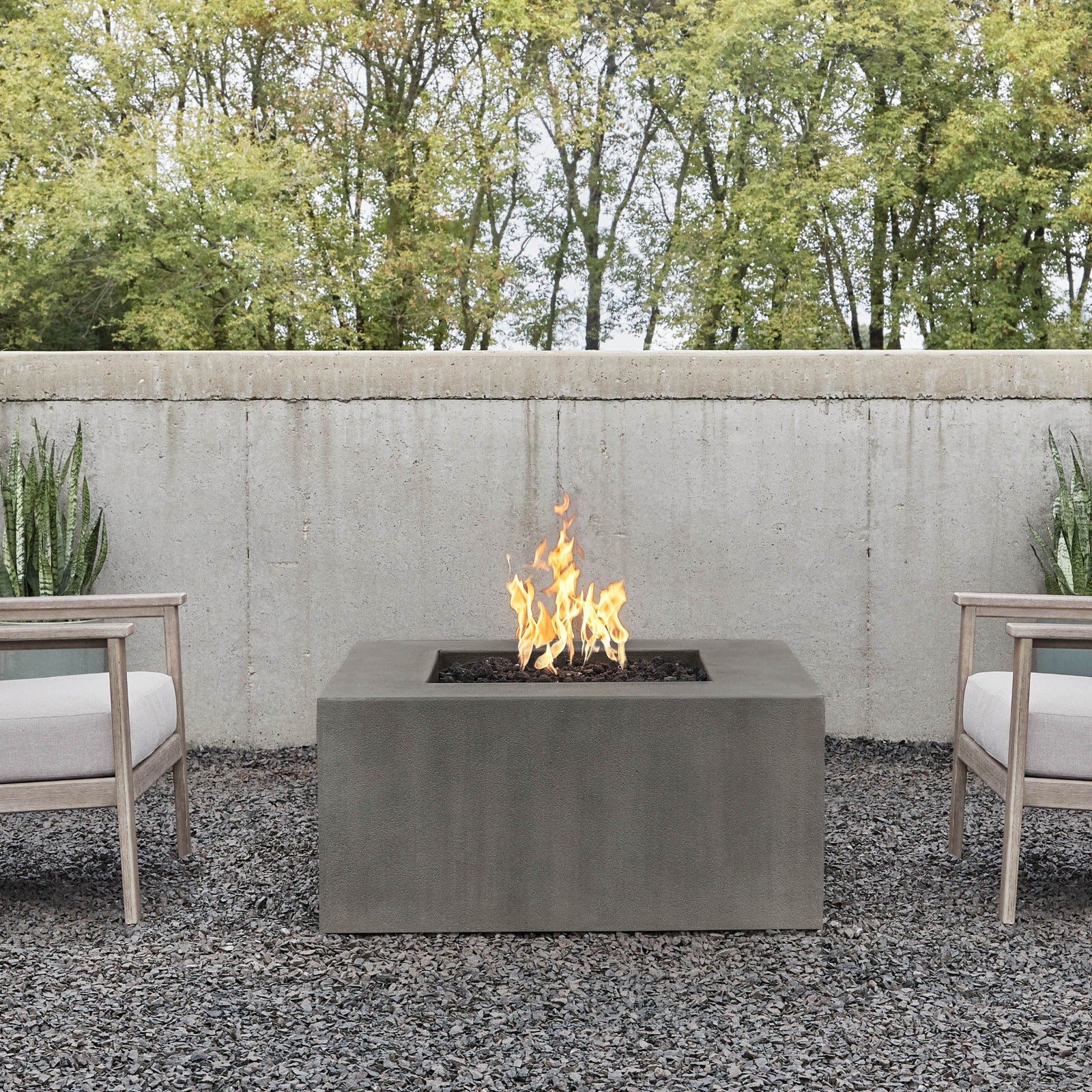 Estes Square Propane Fire Table With Hidden Tank - Real Flame