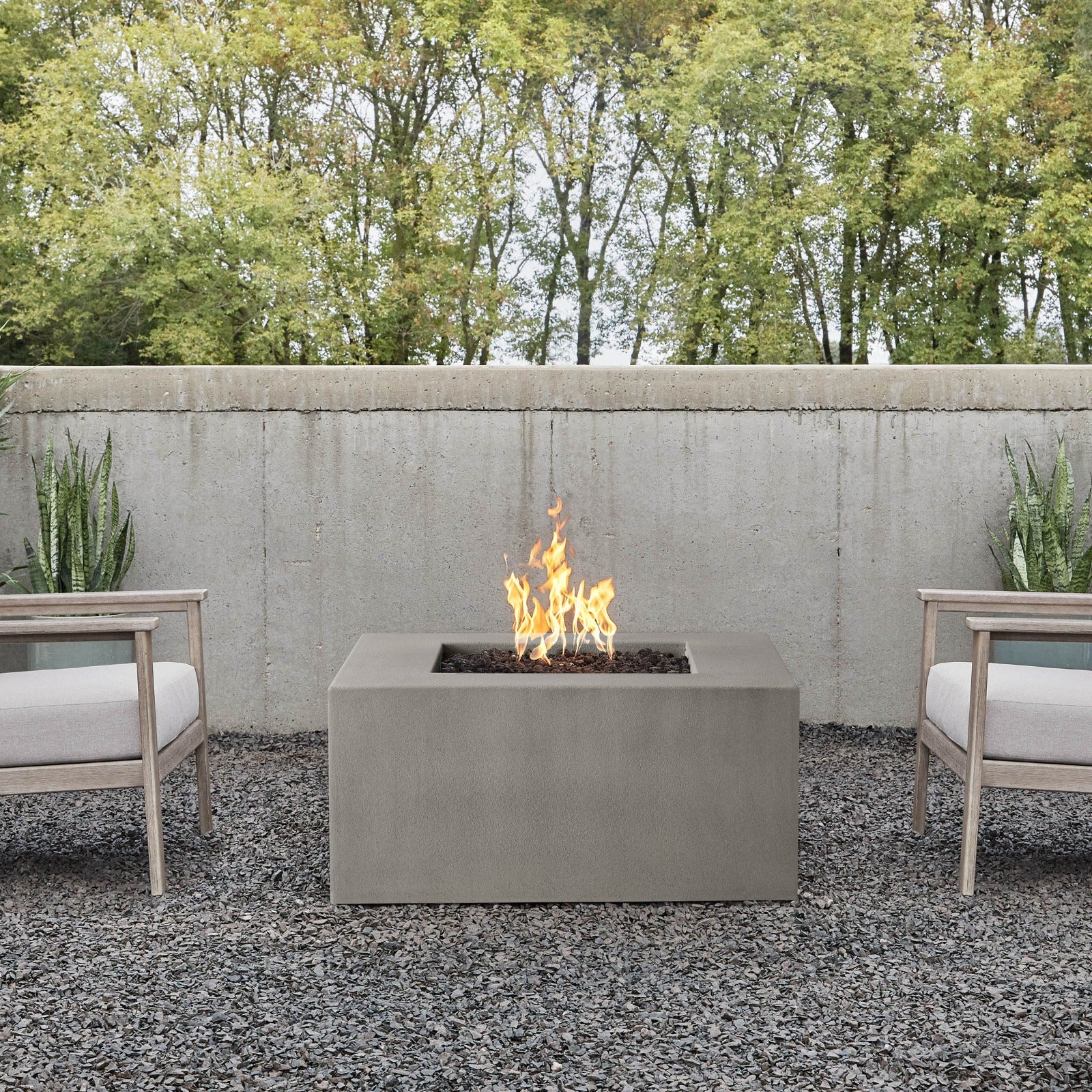 Estes Square Natural Gas Fire Pit Table - Real Flame