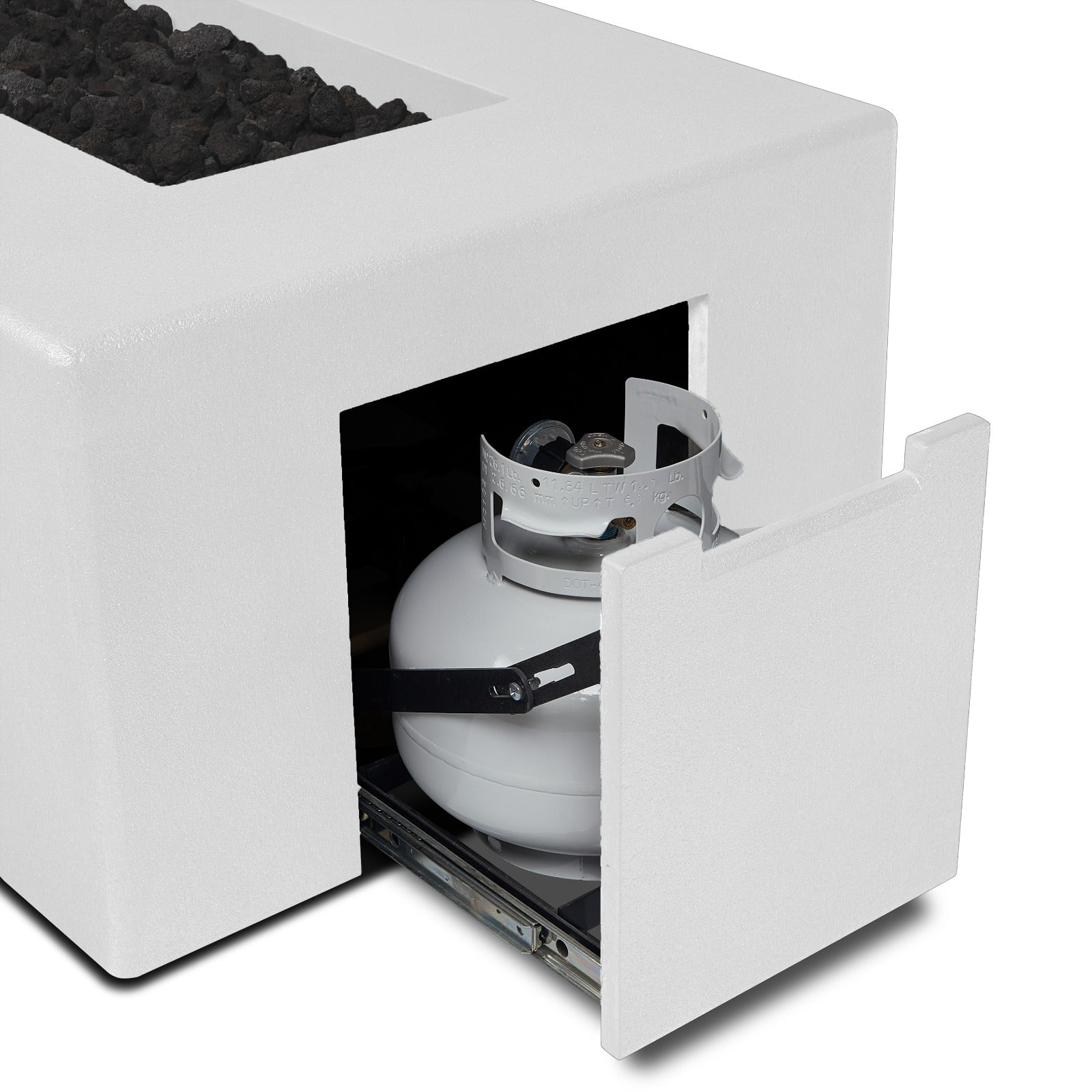 Estes Rectangle Fire Pit Table With Hidden Propane Tank - Real Flame