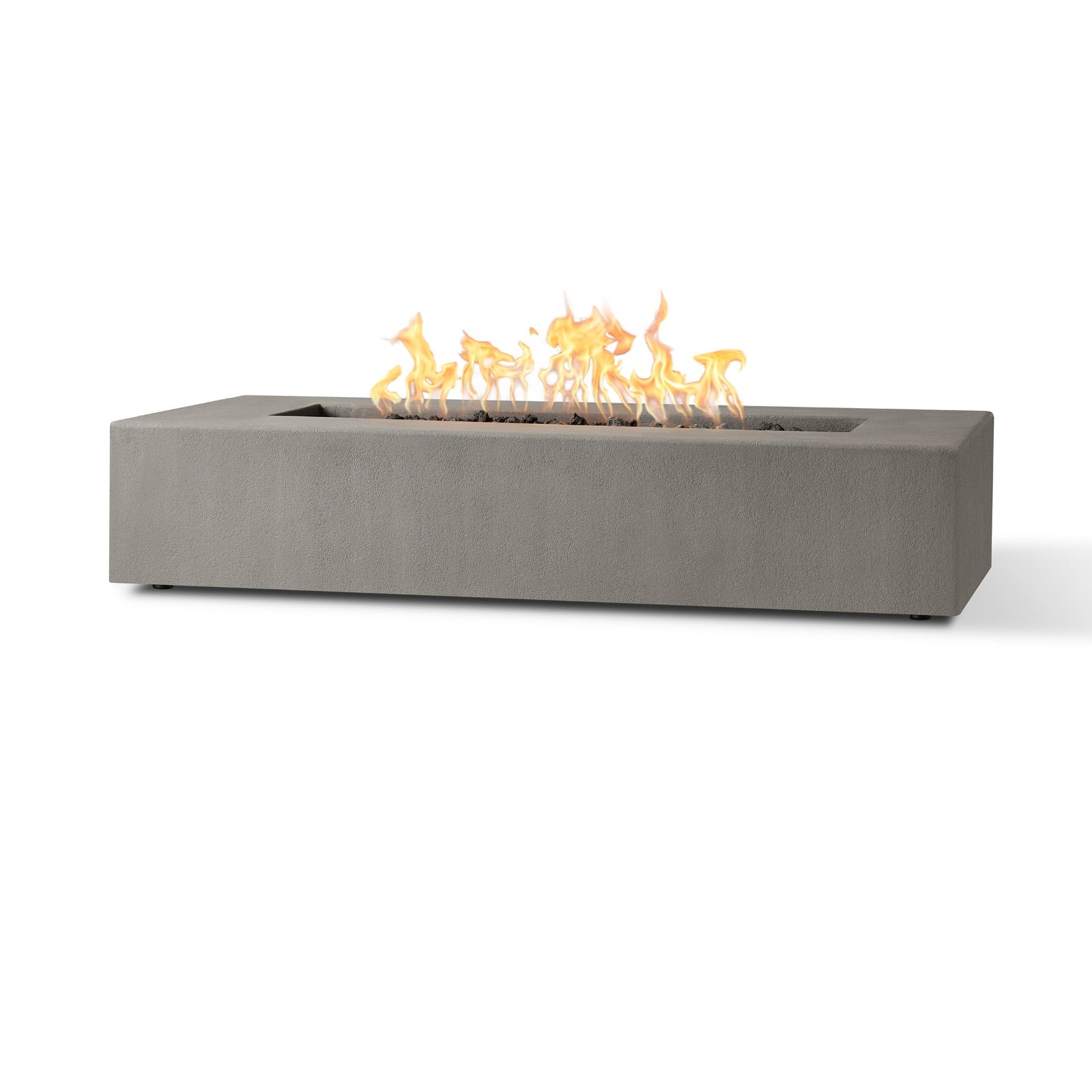 Estes Low Rectangle Propane Fire Pit Table - Real Flame