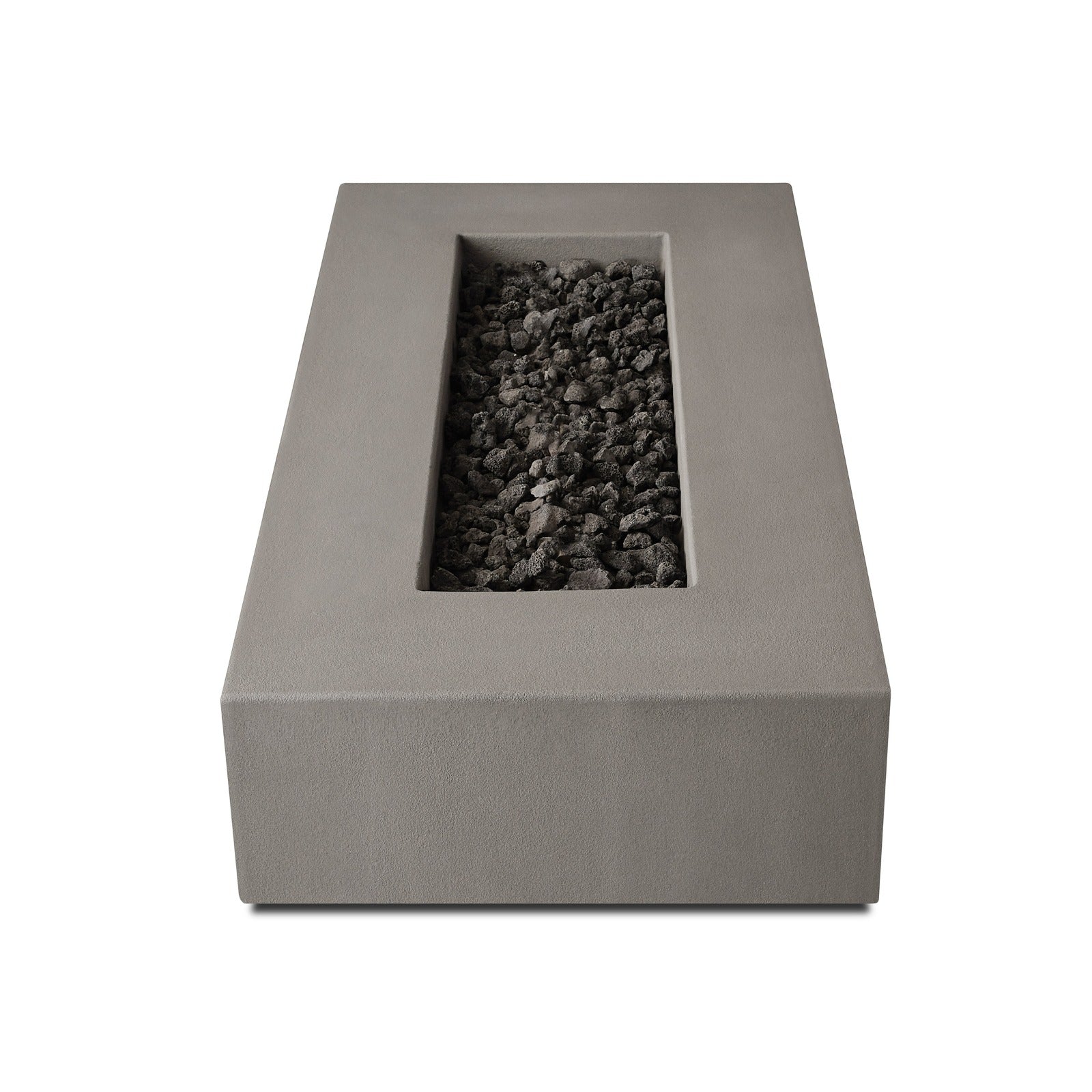Estes Low Rectangle Propane Fire Pit Table - Real Flame