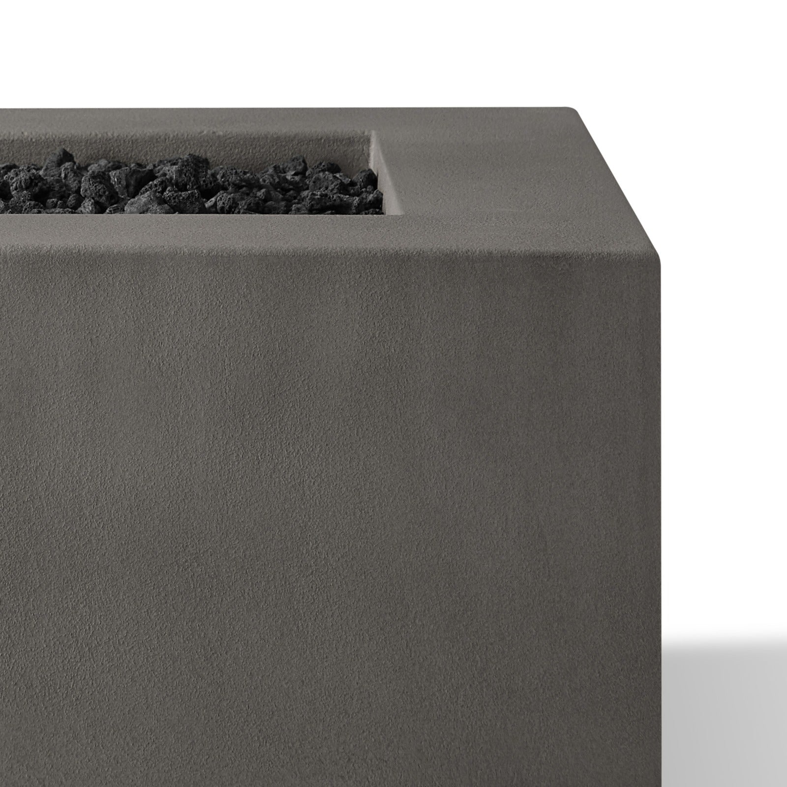 Estes Low Rectangle Natural Gas Fire Pit Table - Real Flame