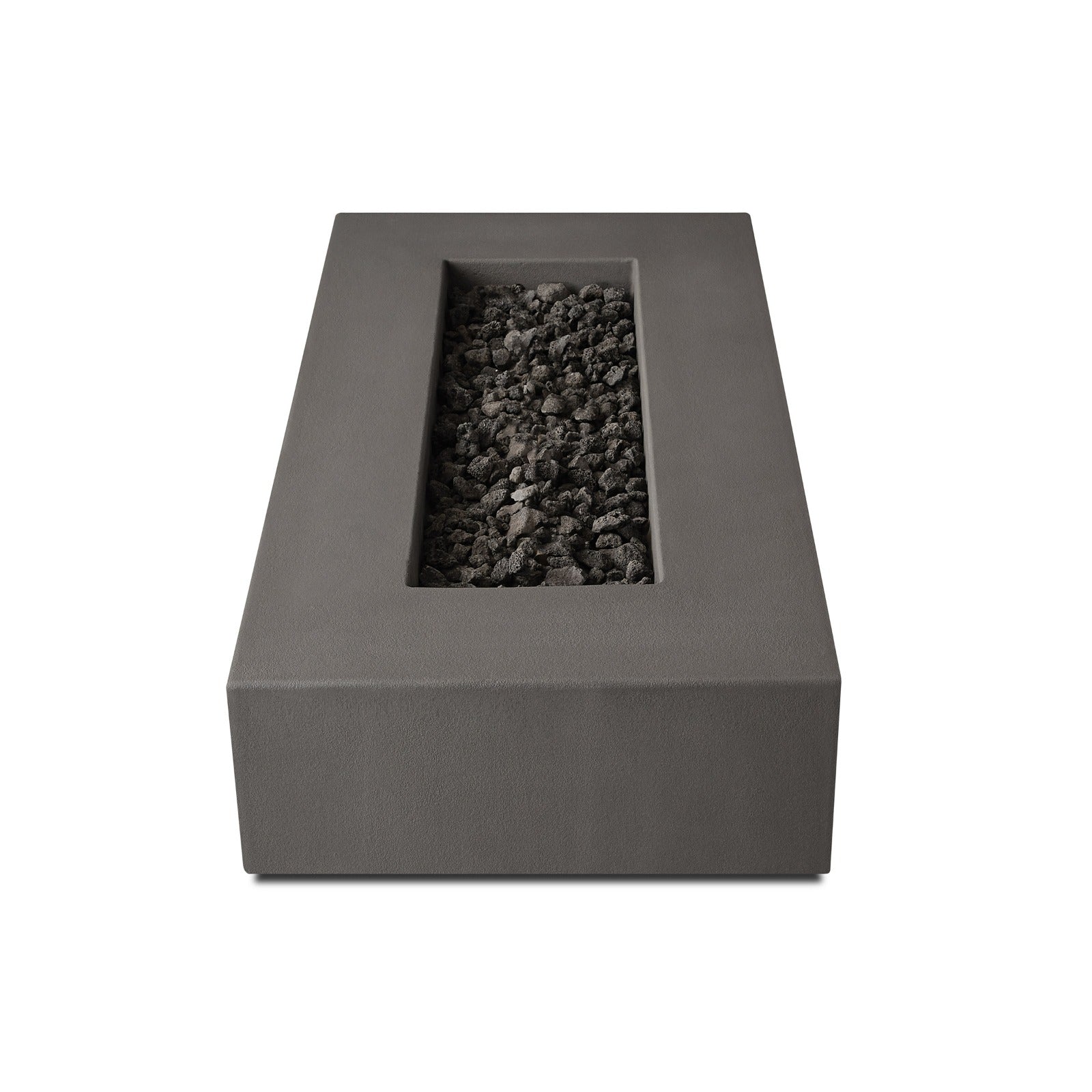 Estes Low Rectangle Natural Gas Fire Pit Table - Real Flame