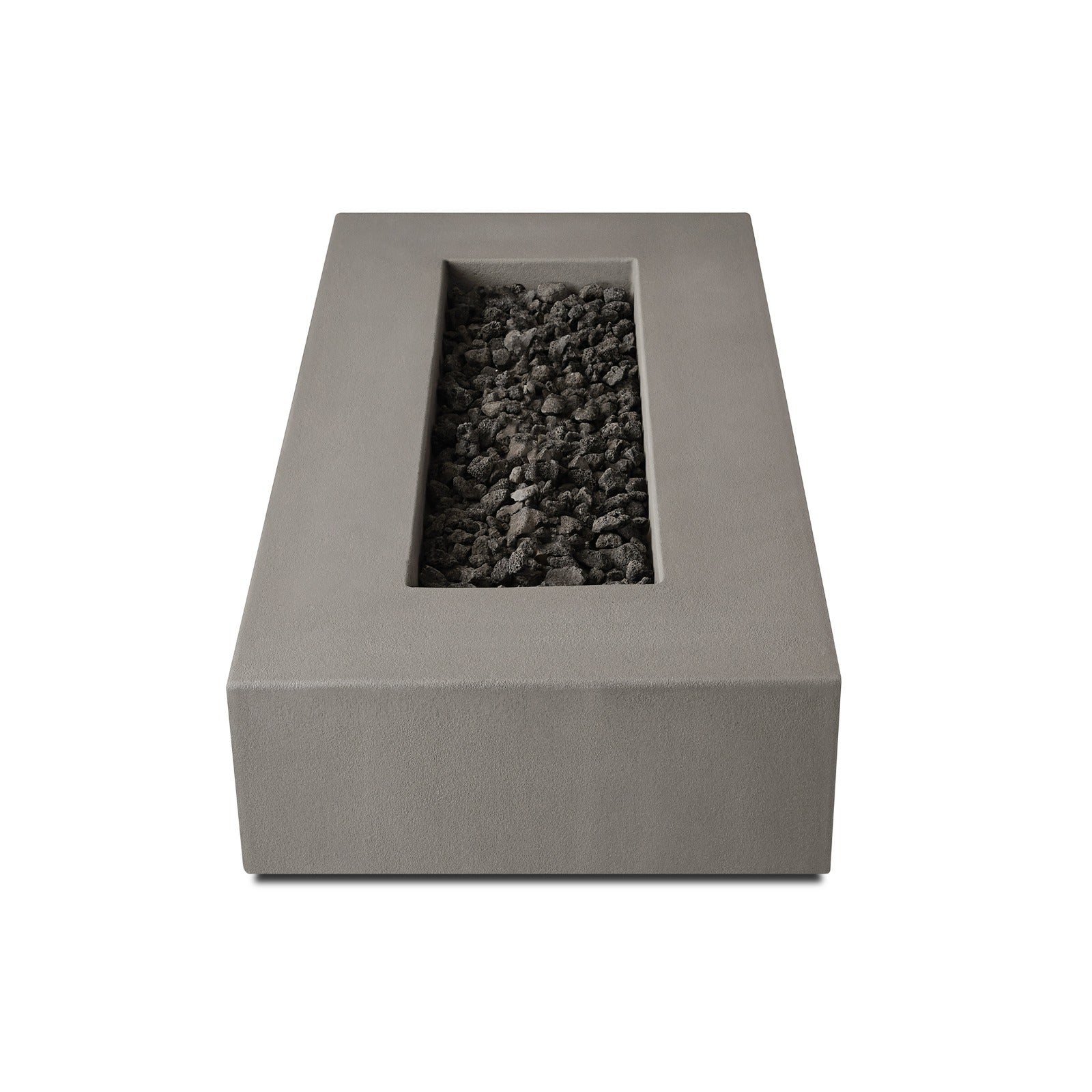 Estes Low Rectangle Natural Gas Fire Pit Table - Real Flame
