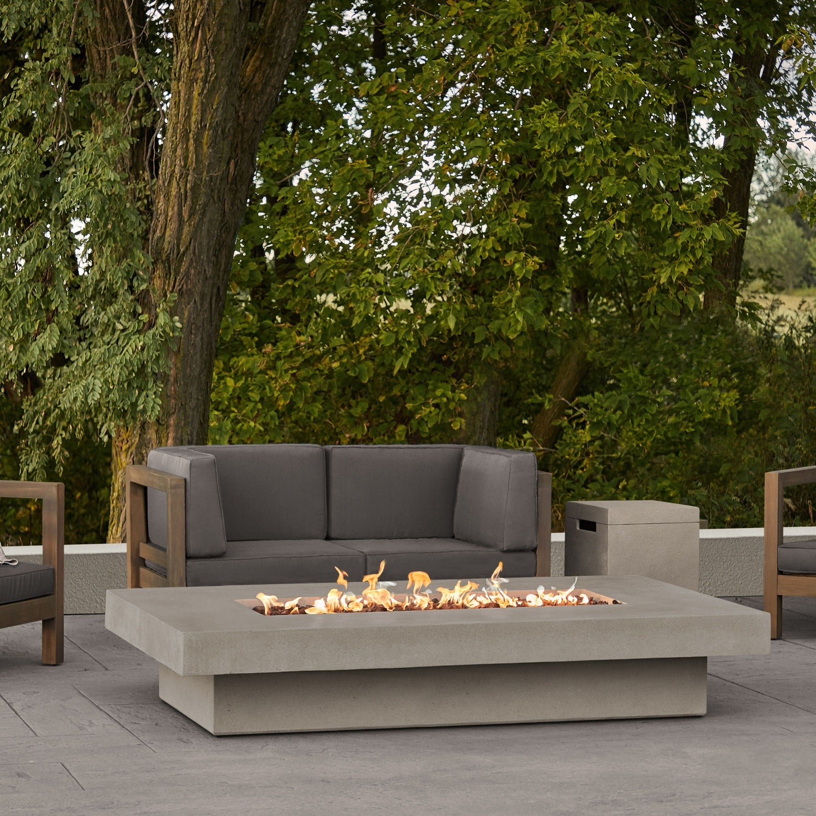 Geneva 72" Rectangle Propane Fire Pit Table - Real Flame