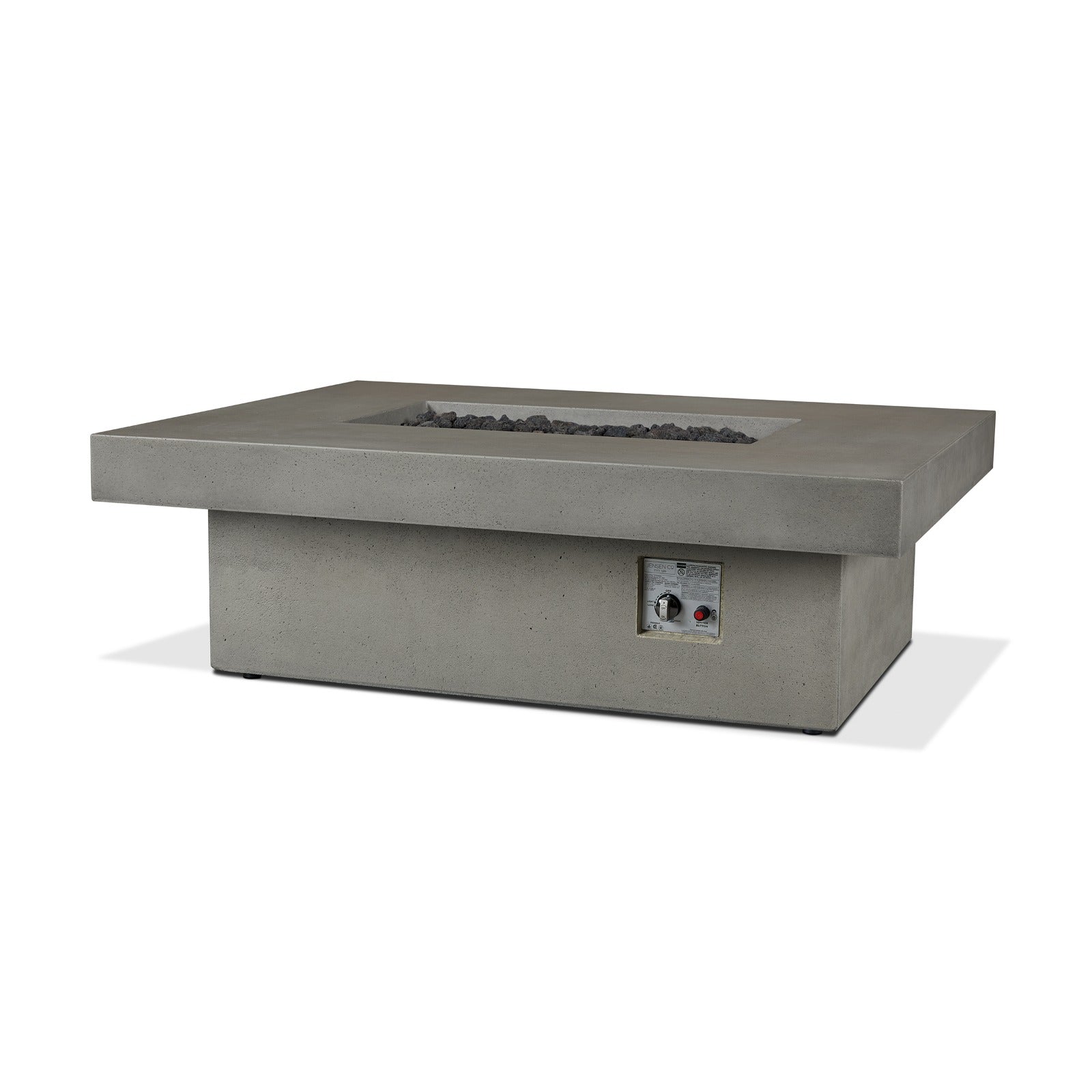 Geneva 60" Rectangle Fire Pit Table With Hidden Propane Tank - Real Flame