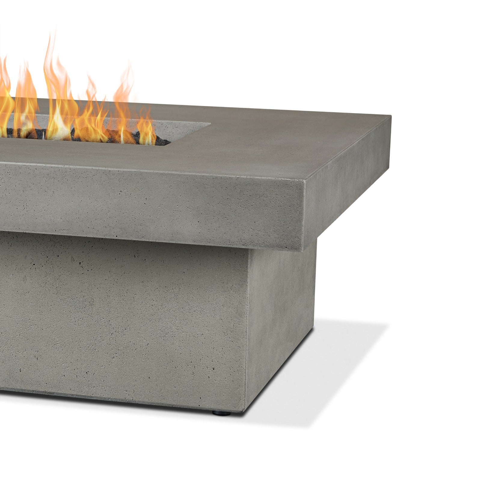 Geneva 60" Rectangle Fire Pit Table With Hidden Propane Tank - Real Flame