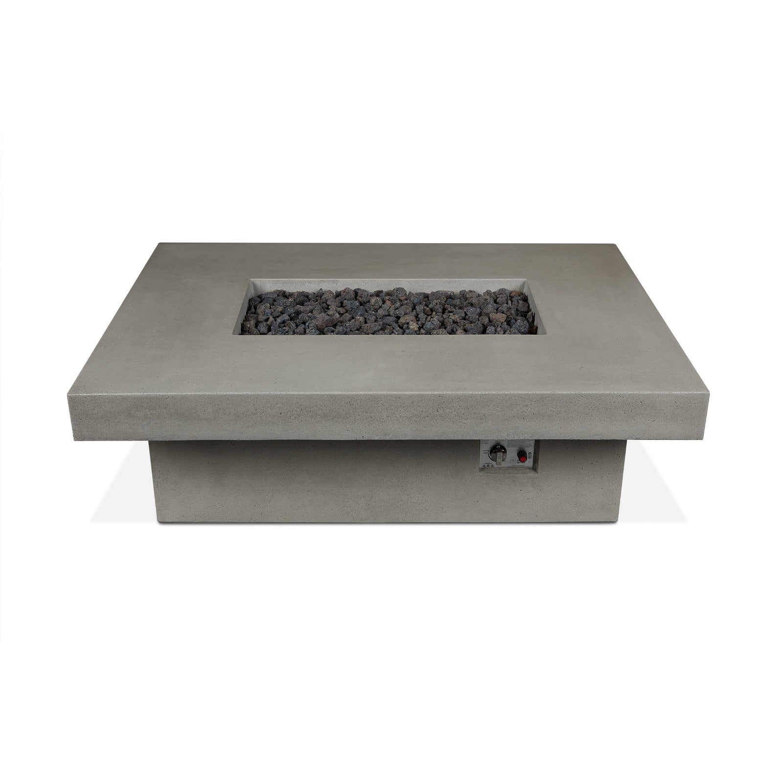 Geneva 60" Rectangle Fire Pit Table With Hidden Propane Tank - Real Flame