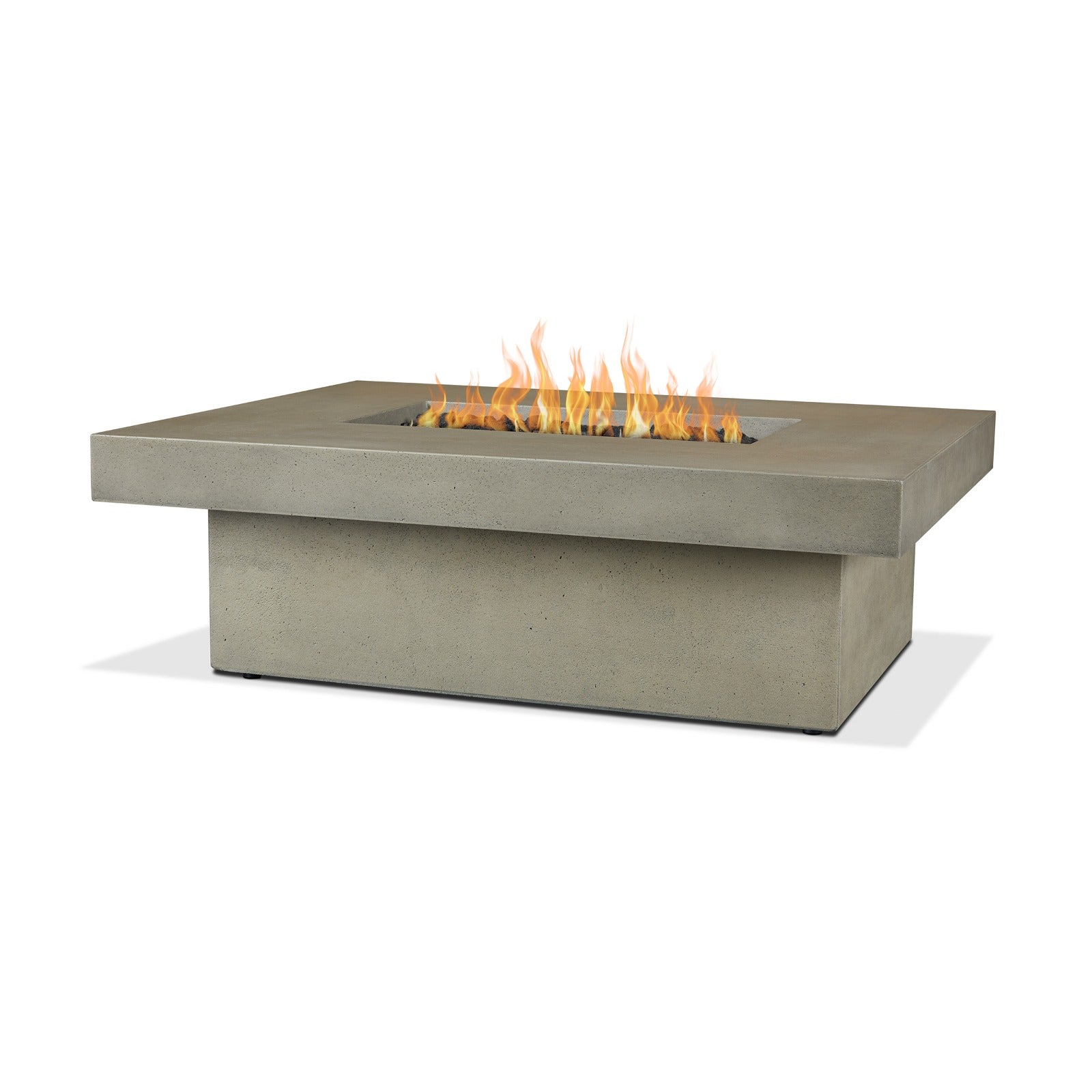 Geneva 60" Rectangle Fire Pit Table With Hidden Propane Tank - Real Flame