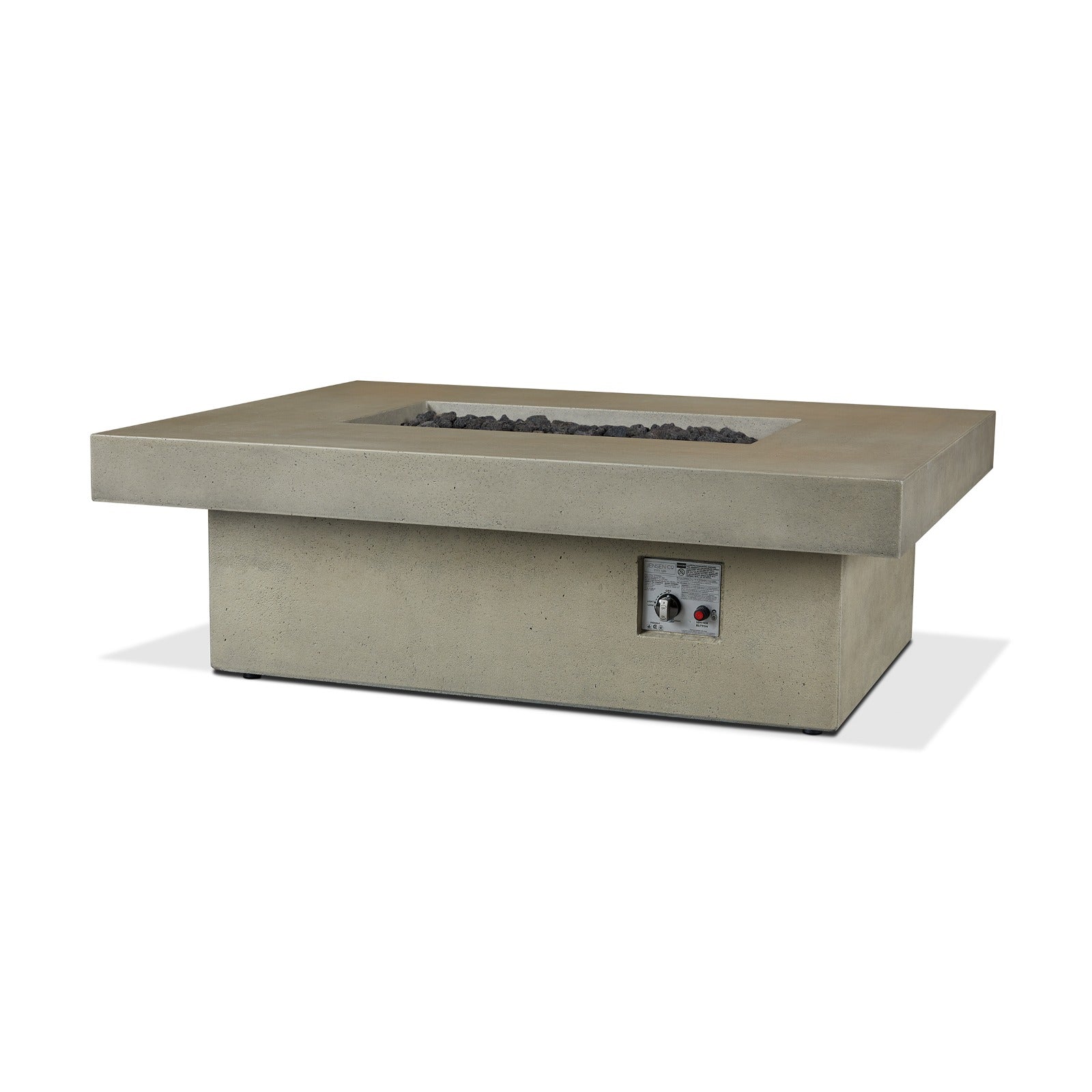 Geneva 60" Rectangle Fire Pit Table With Hidden Propane Tank - Real Flame