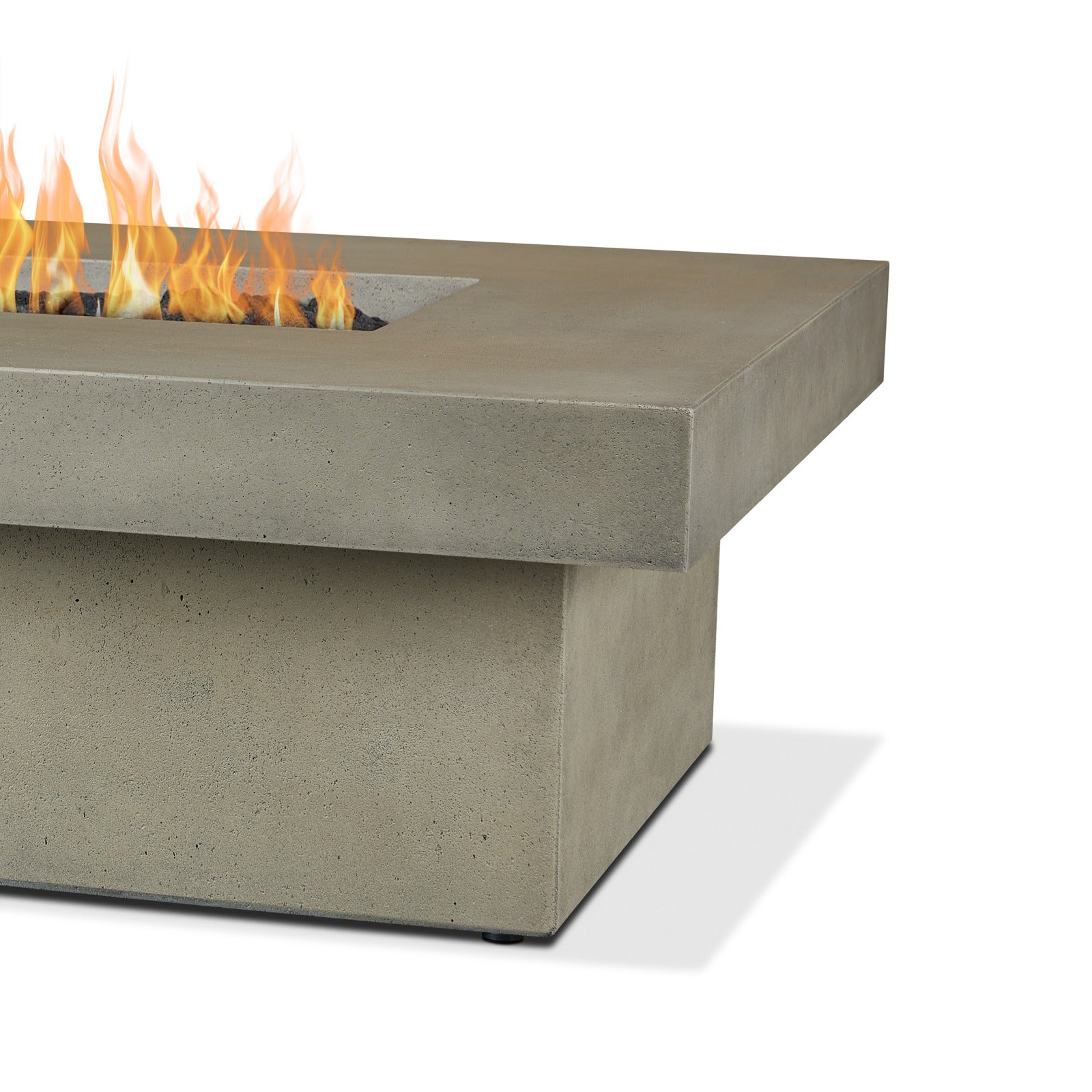 Geneva 60" Rectangle Fire Pit Table With Hidden Propane Tank - Real Flame