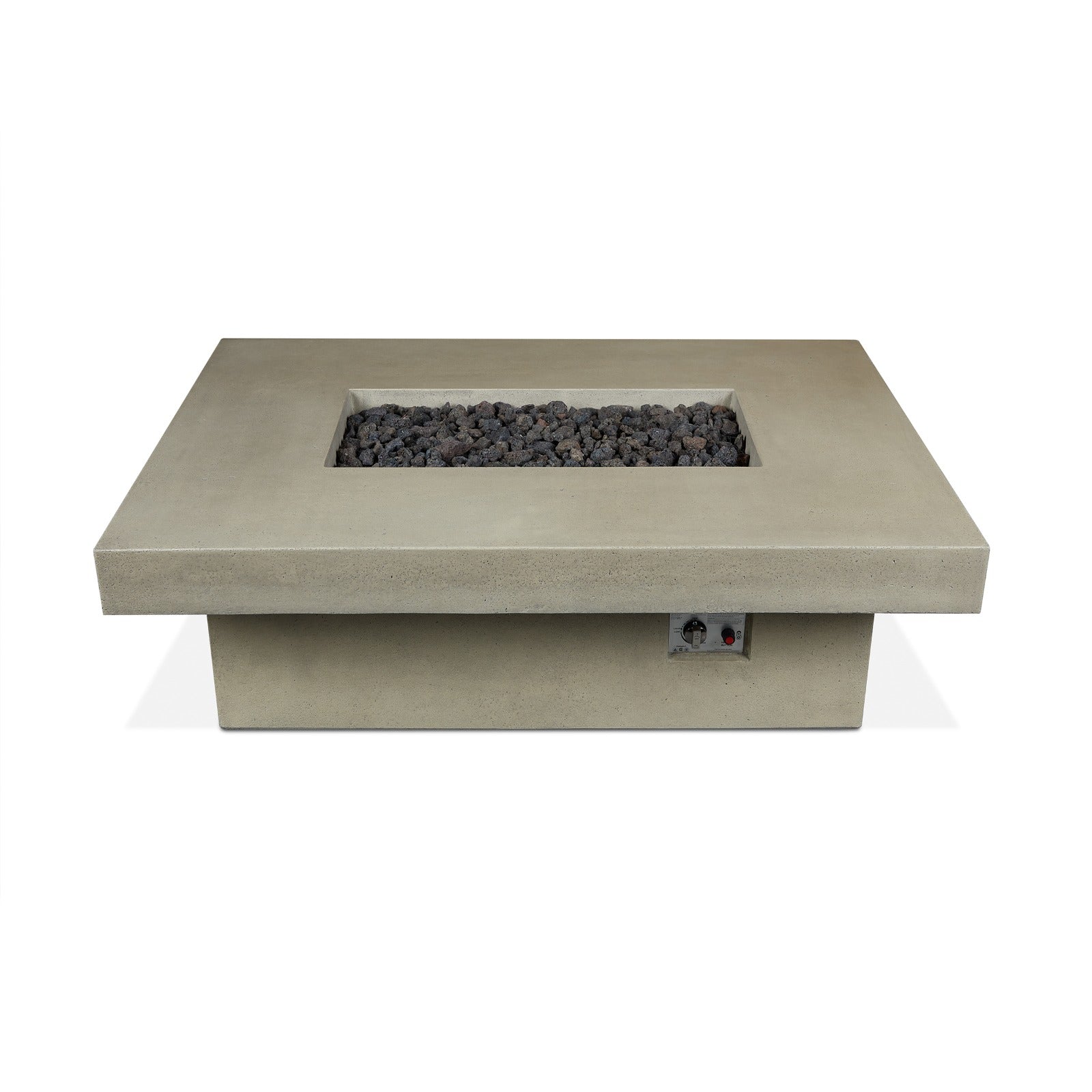 Geneva 60" Rectangle Fire Pit Table With Hidden Propane Tank - Real Flame