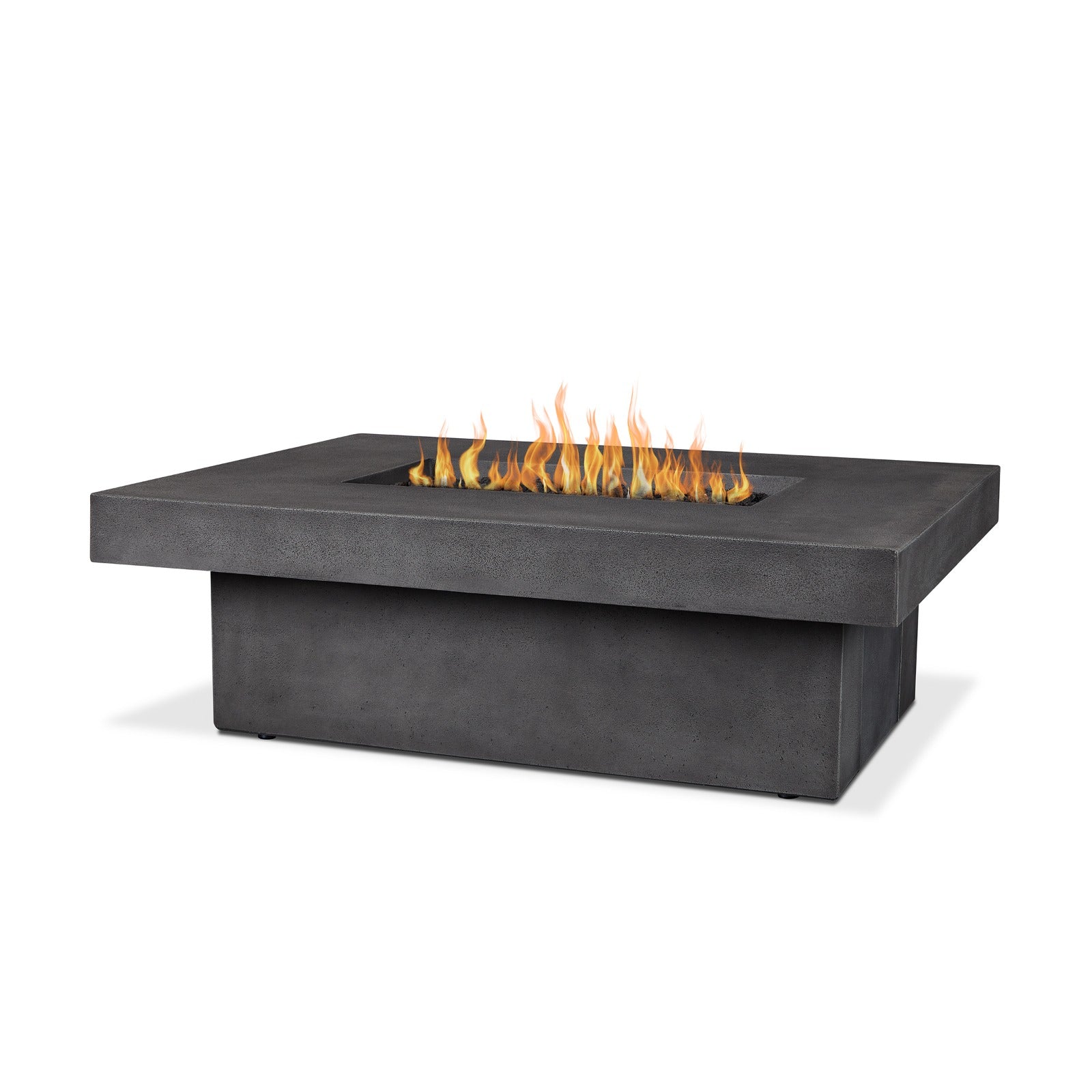 Geneva 60" Rectangle Fire Pit Table With Hidden Propane Tank - Real Flame