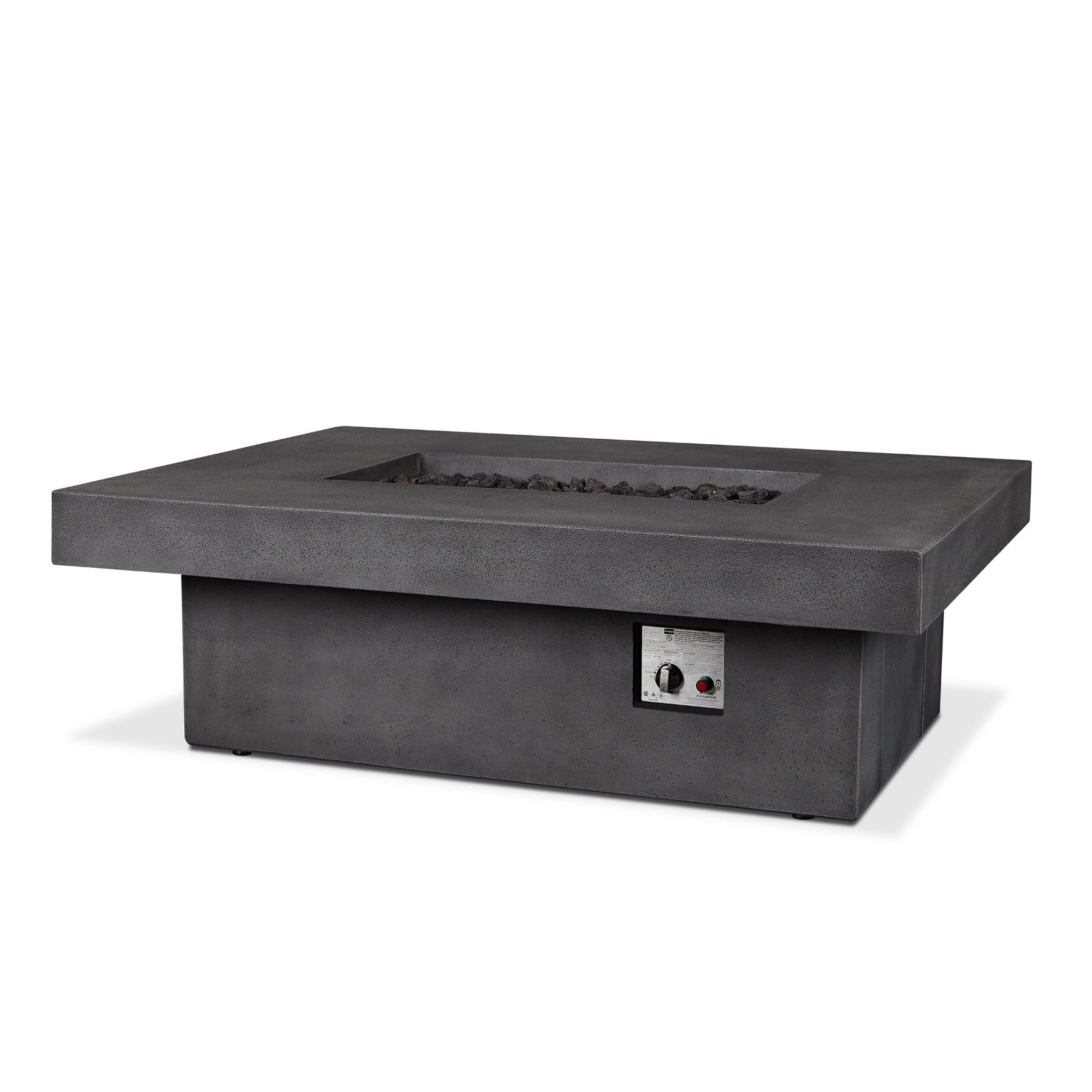 Geneva 60" Rectangle Fire Pit Table With Hidden Propane Tank - Real Flame