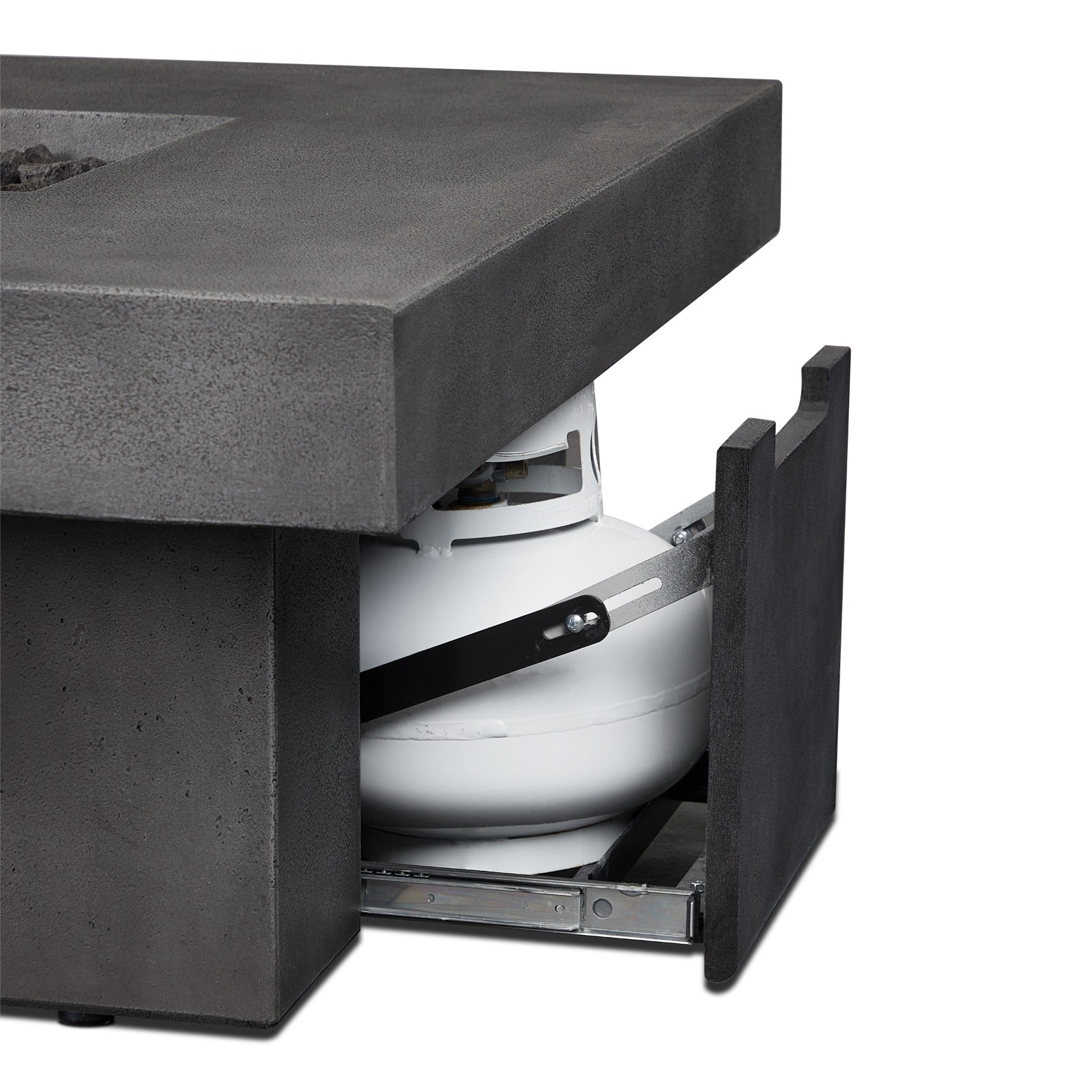 Geneva 60" Rectangle Fire Pit Table With Hidden Propane Tank - Real Flame