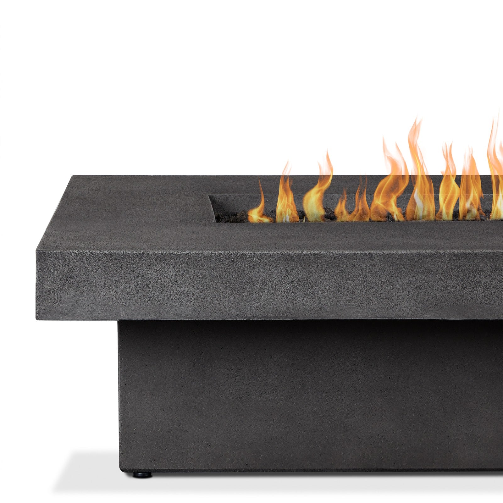 Geneva 60" Rectangle Fire Pit Table With Hidden Propane Tank - Real Flame