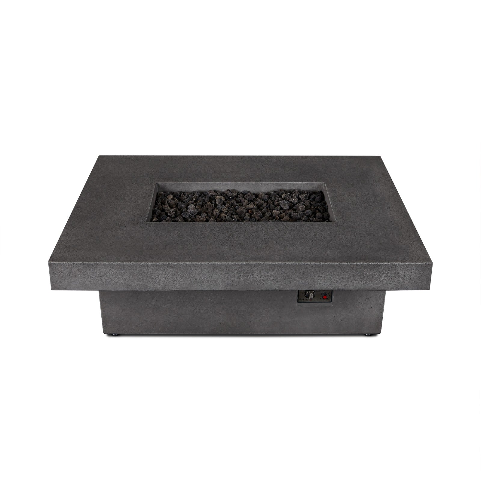 Geneva 60" Rectangle Fire Pit Table With Hidden Propane Tank - Real Flame