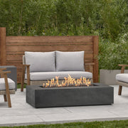 La Valle 57" Rectangle Propane Fire Pit Table - Real Flame