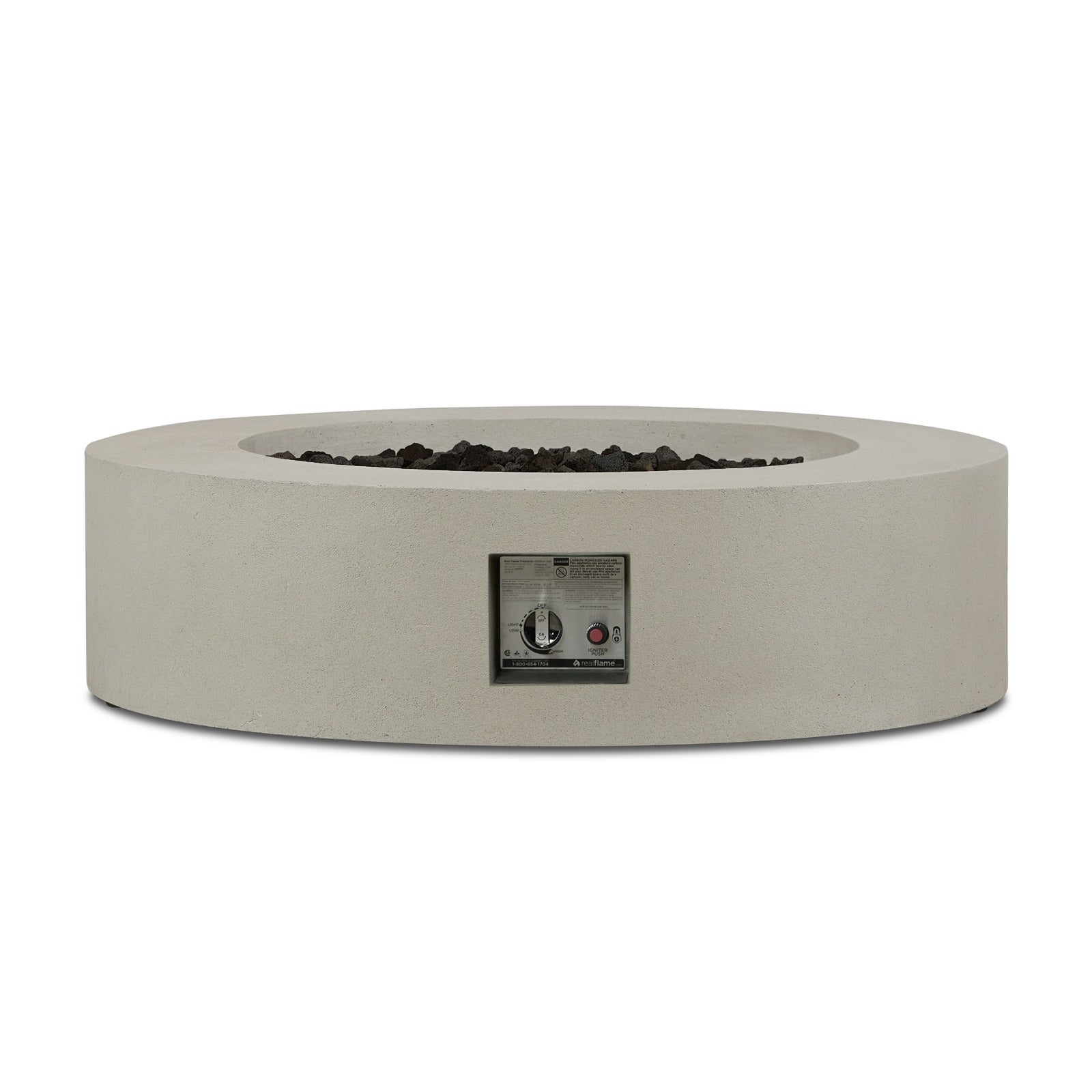 La Valle Round Propane Fire Pit Table - Real Flame