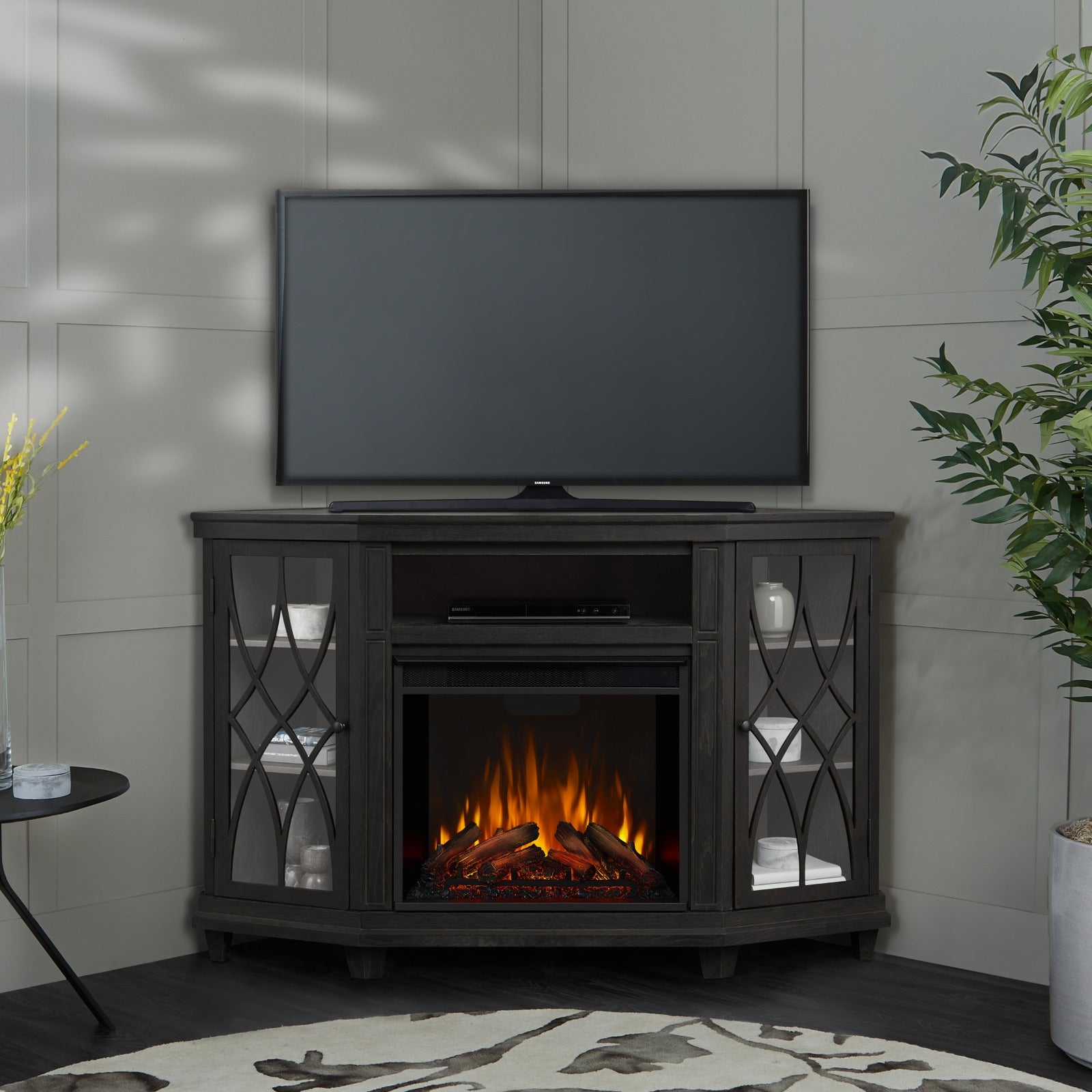 Lynette Corner Electric Fireplace TV Stand - Real Flame