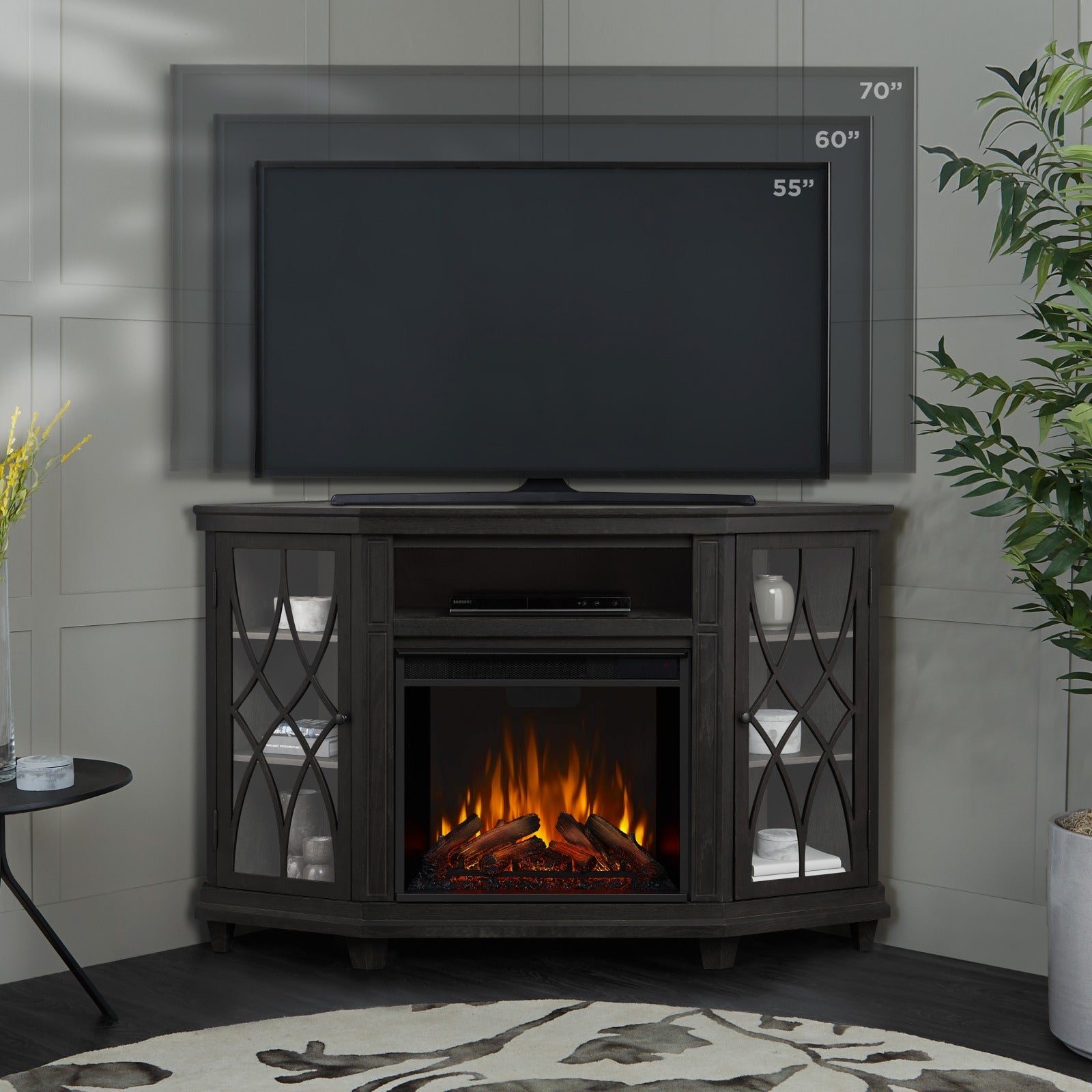 Lynette Corner Electric Fireplace TV Stand - Real Flame