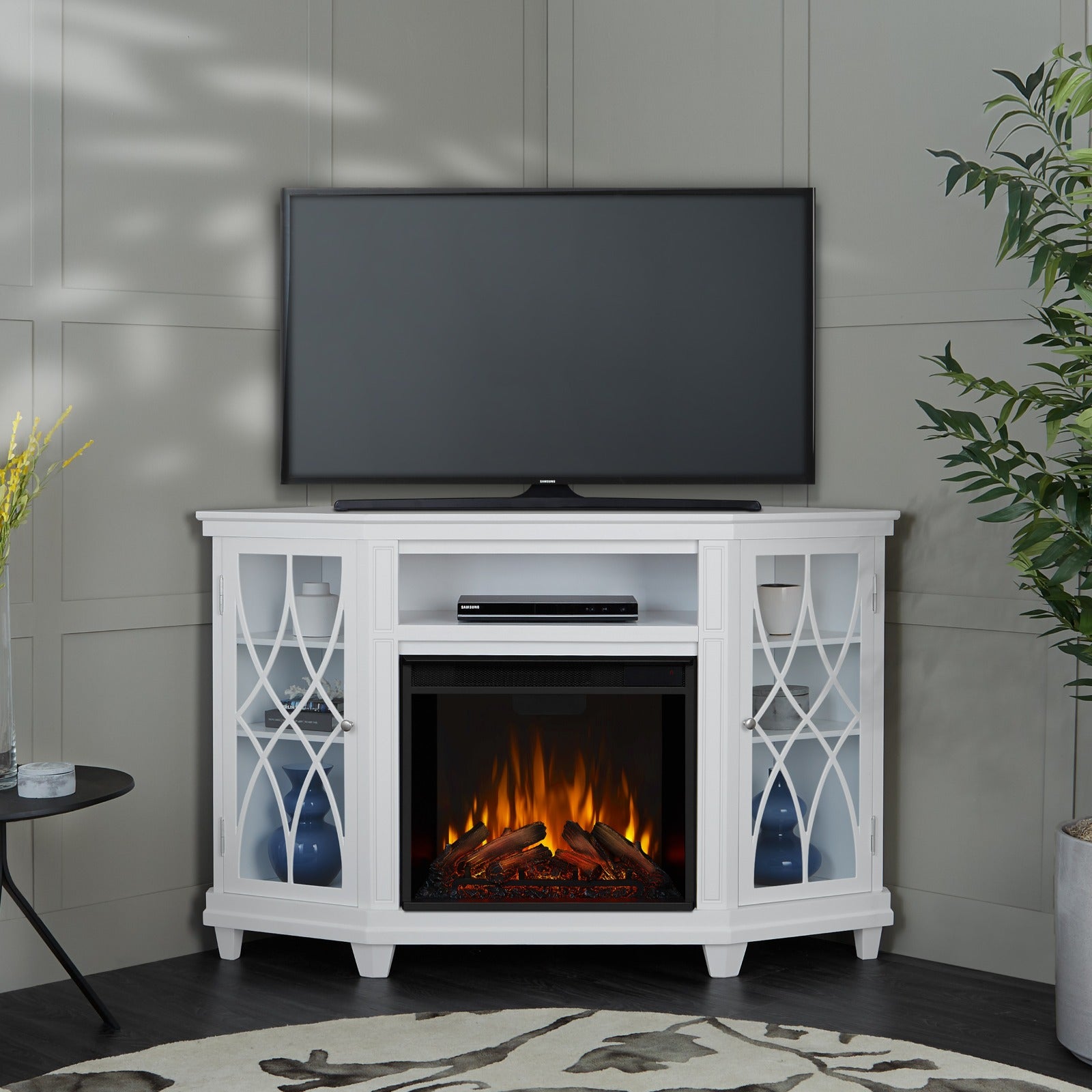 Lynette Corner Electric Fireplace TV Stand - Real Flame