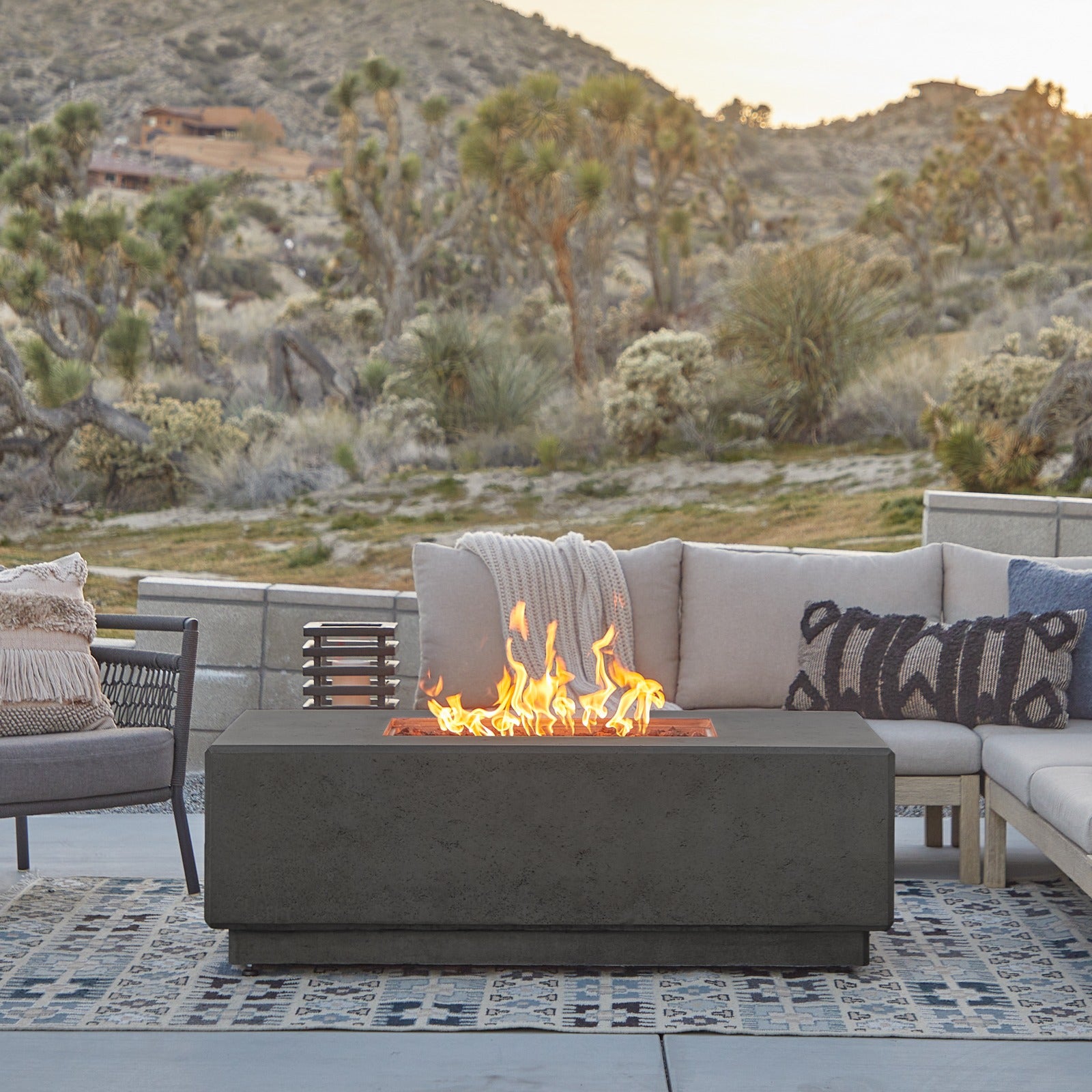 Ephraim Fire Pit Table With Hidden Propane Tank - Real Flame