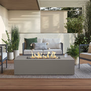 Coden 58" Low Rectangle Fire Pit Table With Hidden Propane Tank - Real Flame
