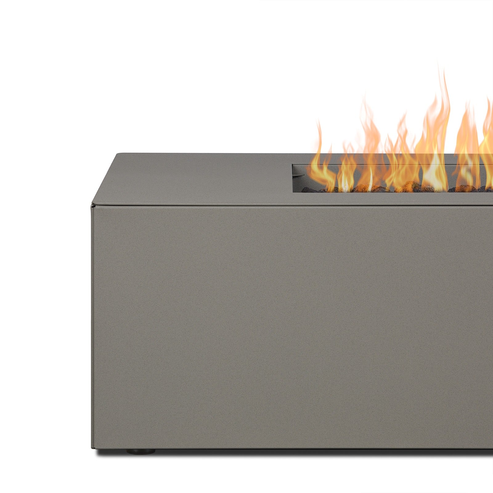 Coden 58" Low Rectangle Fire Pit Table With Hidden Propane Tank - Real Flame