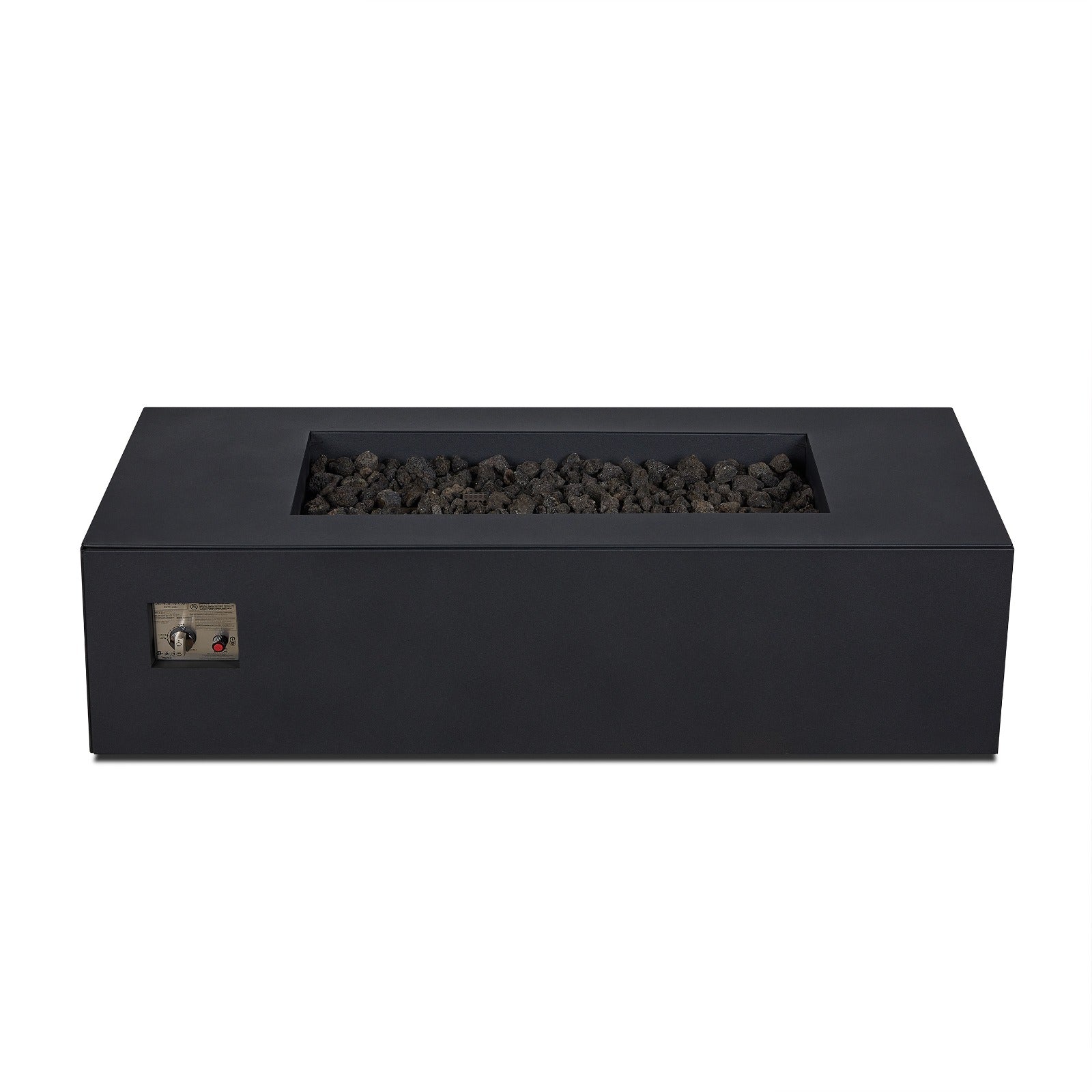 Coden 58" Low Rectangle Fire Pit Table With Hidden Propane Tank - Real Flame