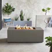 Coden 58" Rectangle Fire Pit Table With Hidden Propane Tank - Real Flame