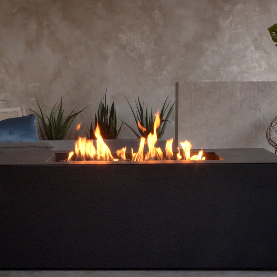 Coden 58" Rectangle Fire Pit Table With Hidden Propane Tank - Real Flame