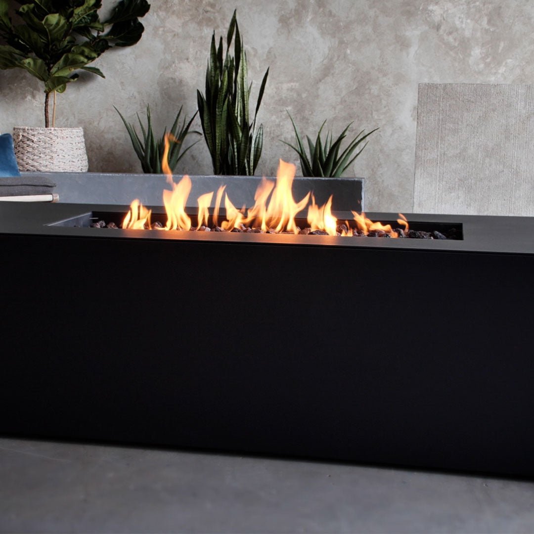Coden 72" Rectangle Fire Pit Table With Hidden Propane Tank - Real Flame
