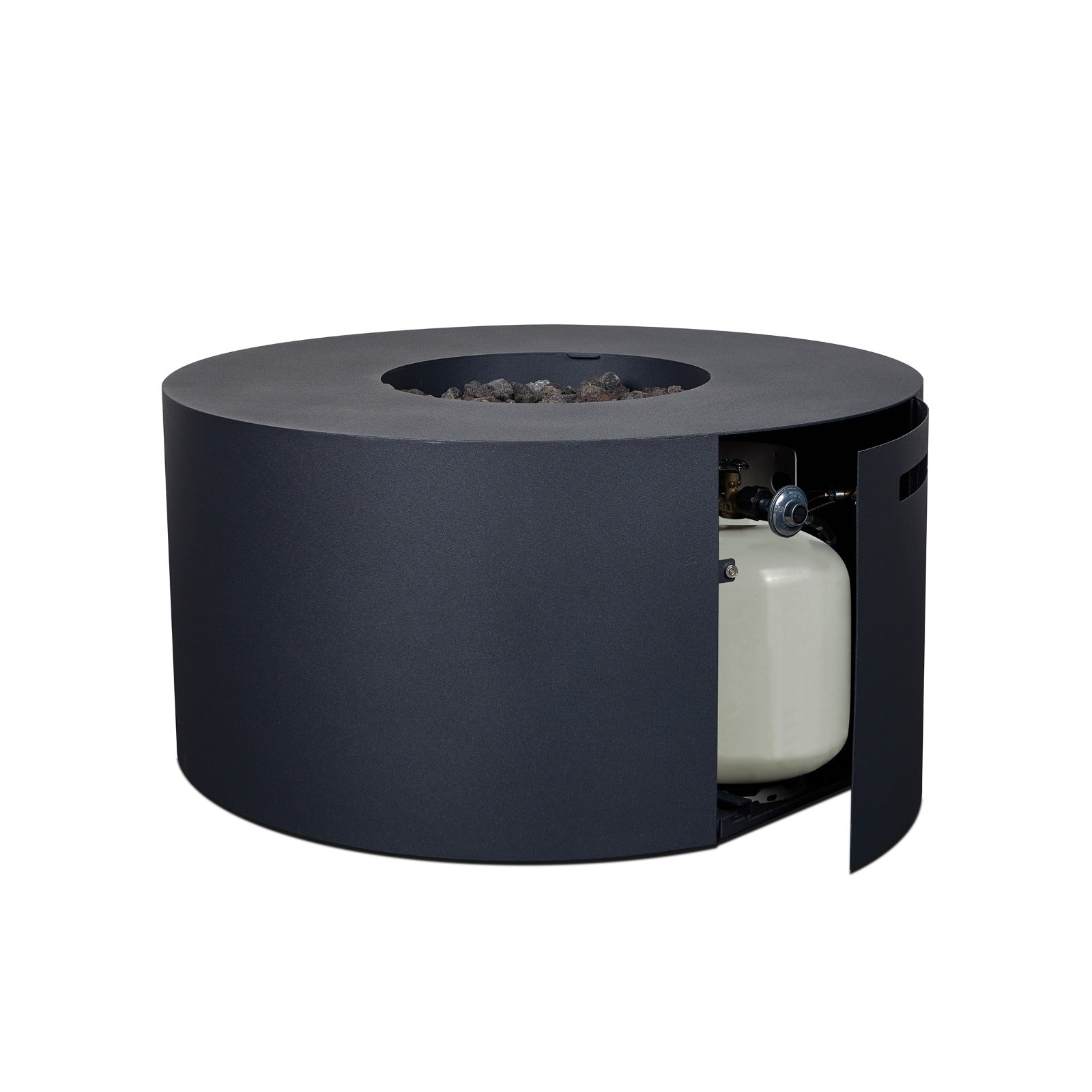 Coden Round Fire Pit Table With Hidden Propane Tank - Real Flame