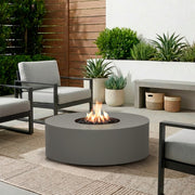 Coden Low Round Fire Pit Table With Hidden Propane Tank - Real Flame