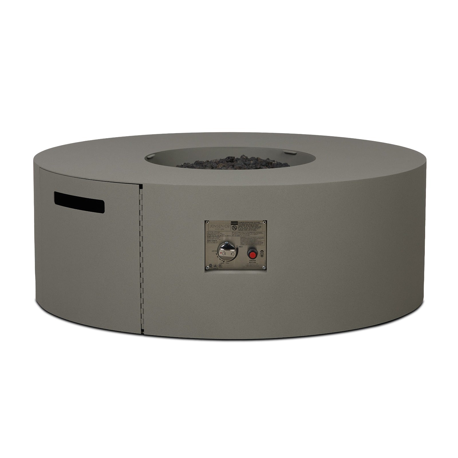 Coden Low Round Fire Pit Table With Hidden Propane Tank - Real Flame