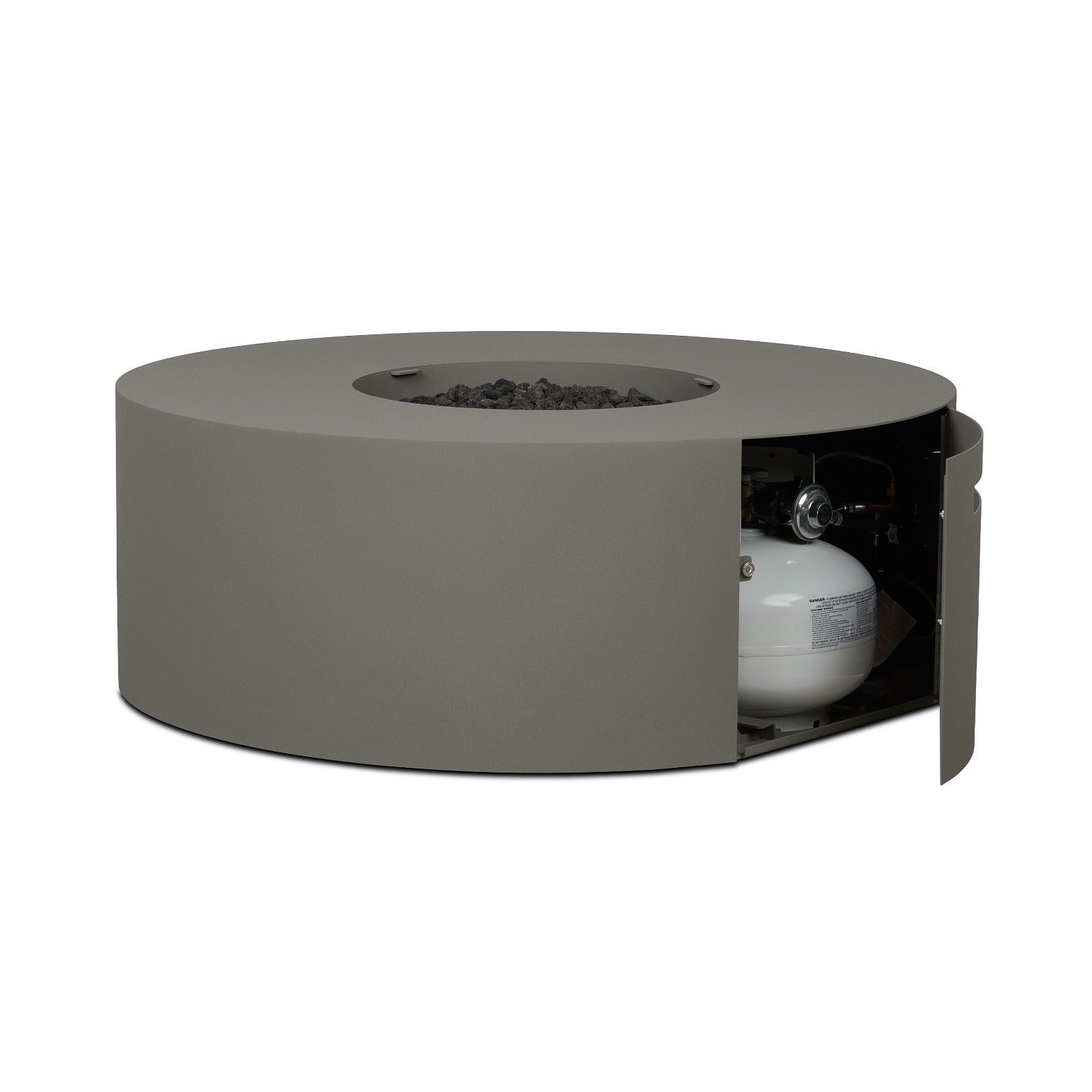 Coden Low Round Fire Pit Table With Hidden Propane Tank - Real Flame