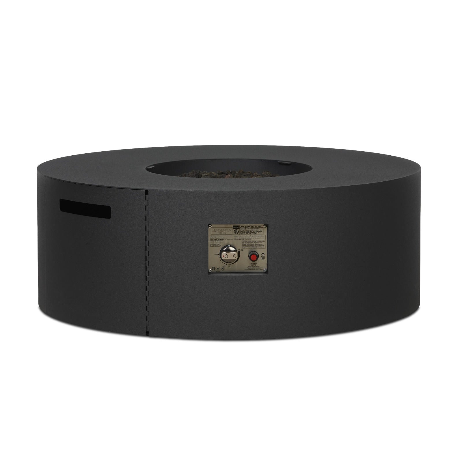 Coden Low Round Fire Pit Table With Hidden Propane Tank - Real Flame